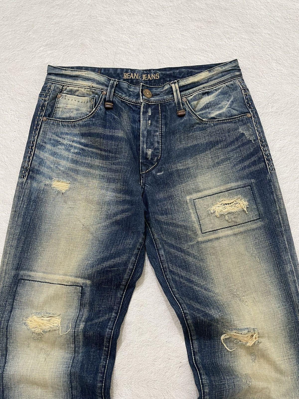 Kapital 2000s Japanese Mudwash Denim Patchwork Ripped Ifsix LGB y2K Size US 32 / EU 48 - 2 Thumbnail