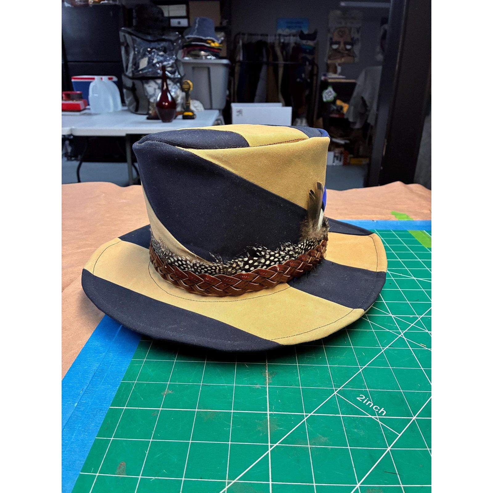 Other The Showman — Reclaimed Canvas Top Hat, Braided Leather Band Size ONE SIZE - 12 Thumbnail