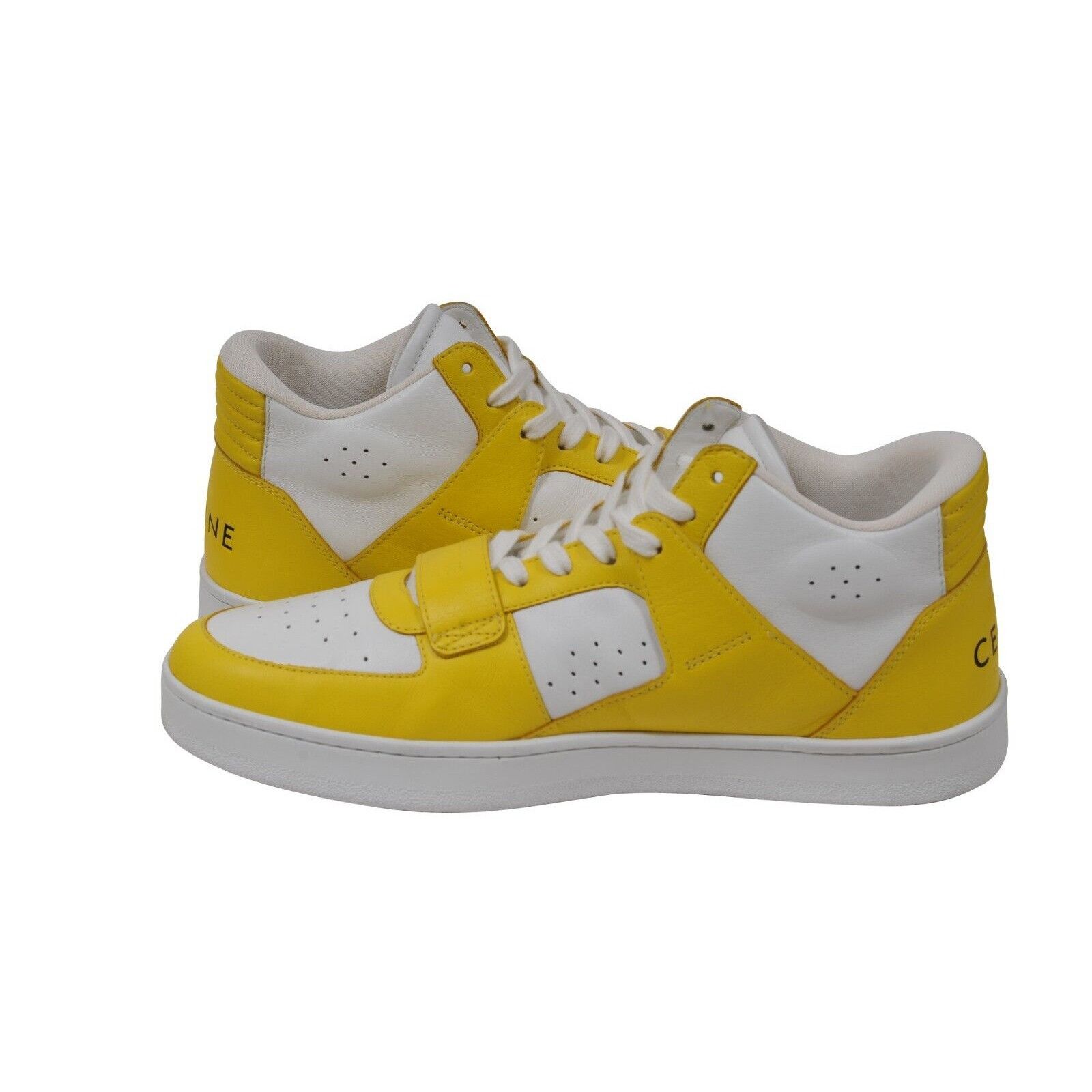 Celine CT 02 Mid Top Sneakers Yellow White Leather Size US 9 / EU 42 - 9 Thumbnail