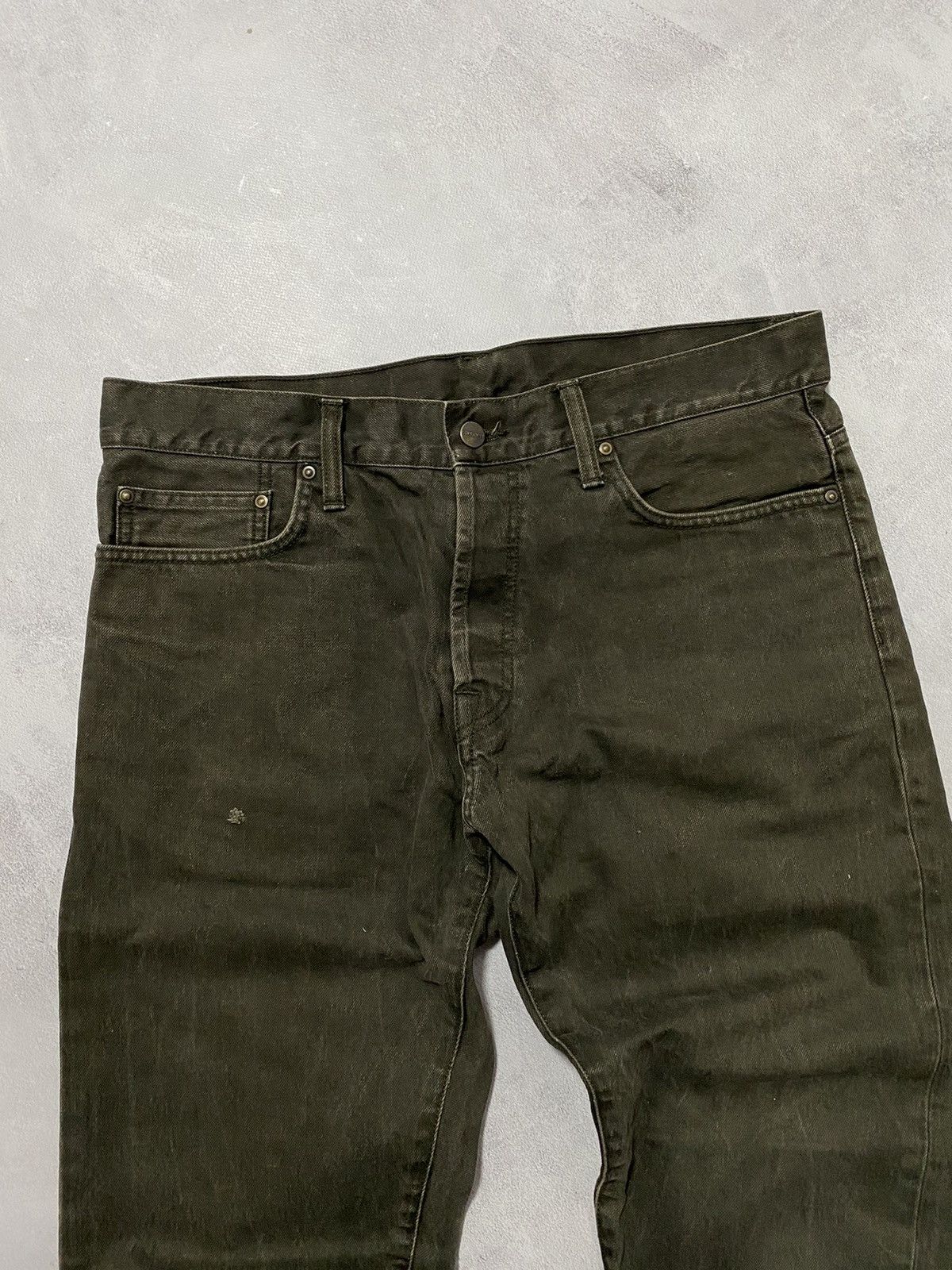 Carhartt × Vintage Vintage Denim Pants Carhartt Khaki Leather Patch Workwear Size US 34 / EU 50 - 5 Thumbnail