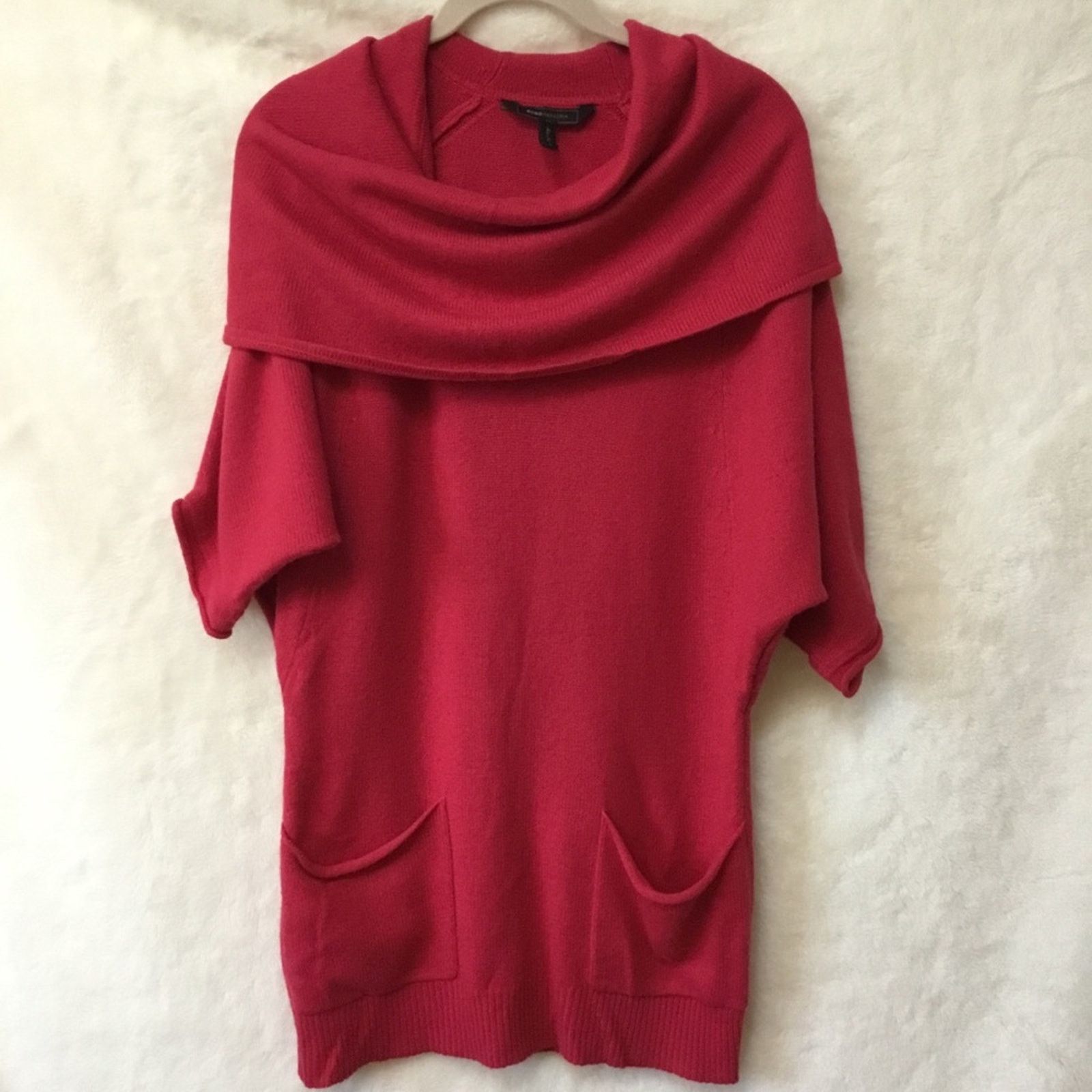 Bcbgmaxazria BCBGMaxAzria Red Quarter Sleeve Cowl Neck Sweater Size S / US 4 / IT 40 - 1 Thumbnail