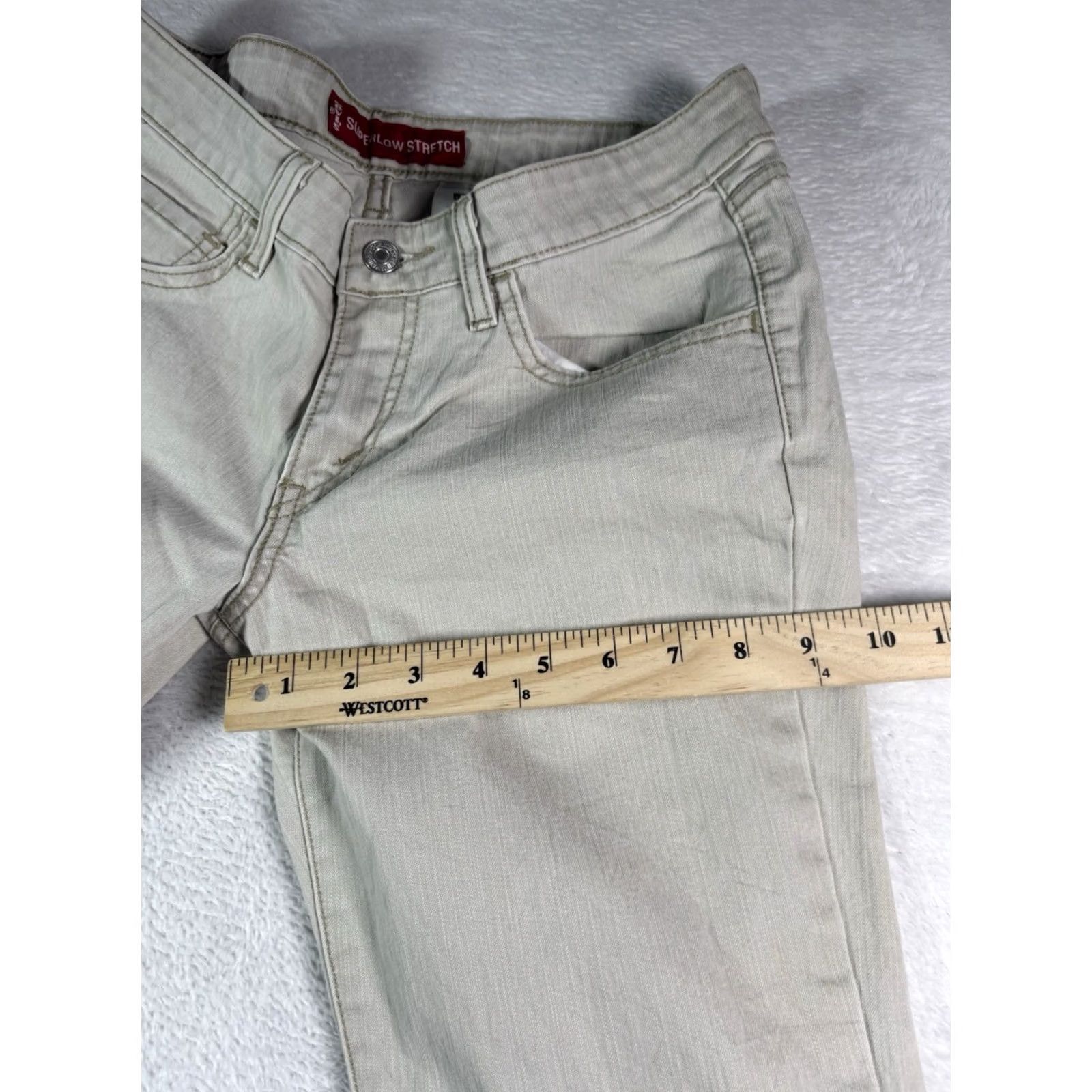 Levi's VINTAGE Levi’s 518 Jeans Women's Superlow Stretch 7JR L=M Bootcut Gray/White Levi's 500 Series Mens Womens Boys Girls Size 28" / US 6 / IT 42 - 6 Thumbnail