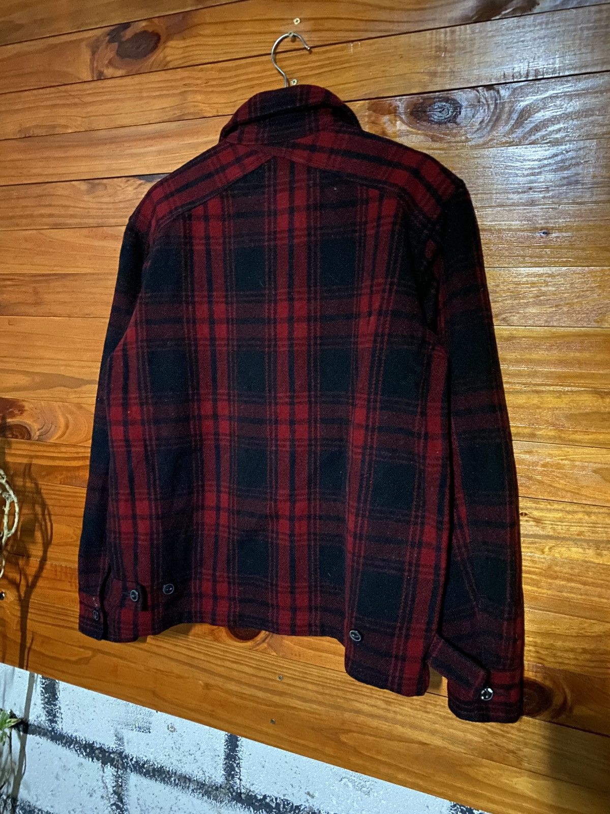 Japanese Brand Back Number Red Black Wool Plaid Jacket – Military Inspired Size US L / EU 52-54 / 3 - 10 Thumbnail