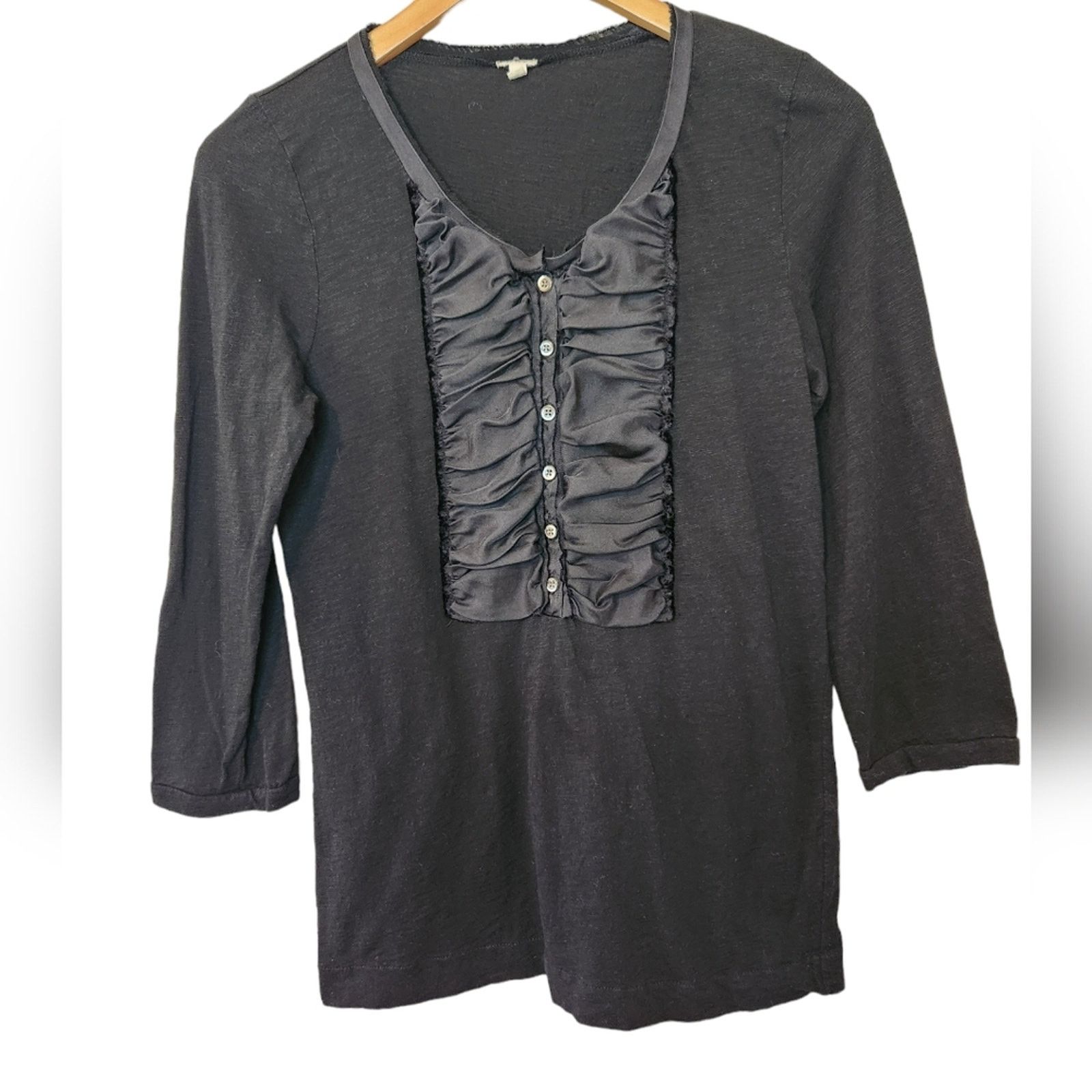 J.Crew J. CREW Slub knit ruched bib Henley tee Medium Size M / US 6-8 / IT 42-44 - 2 Thumbnail