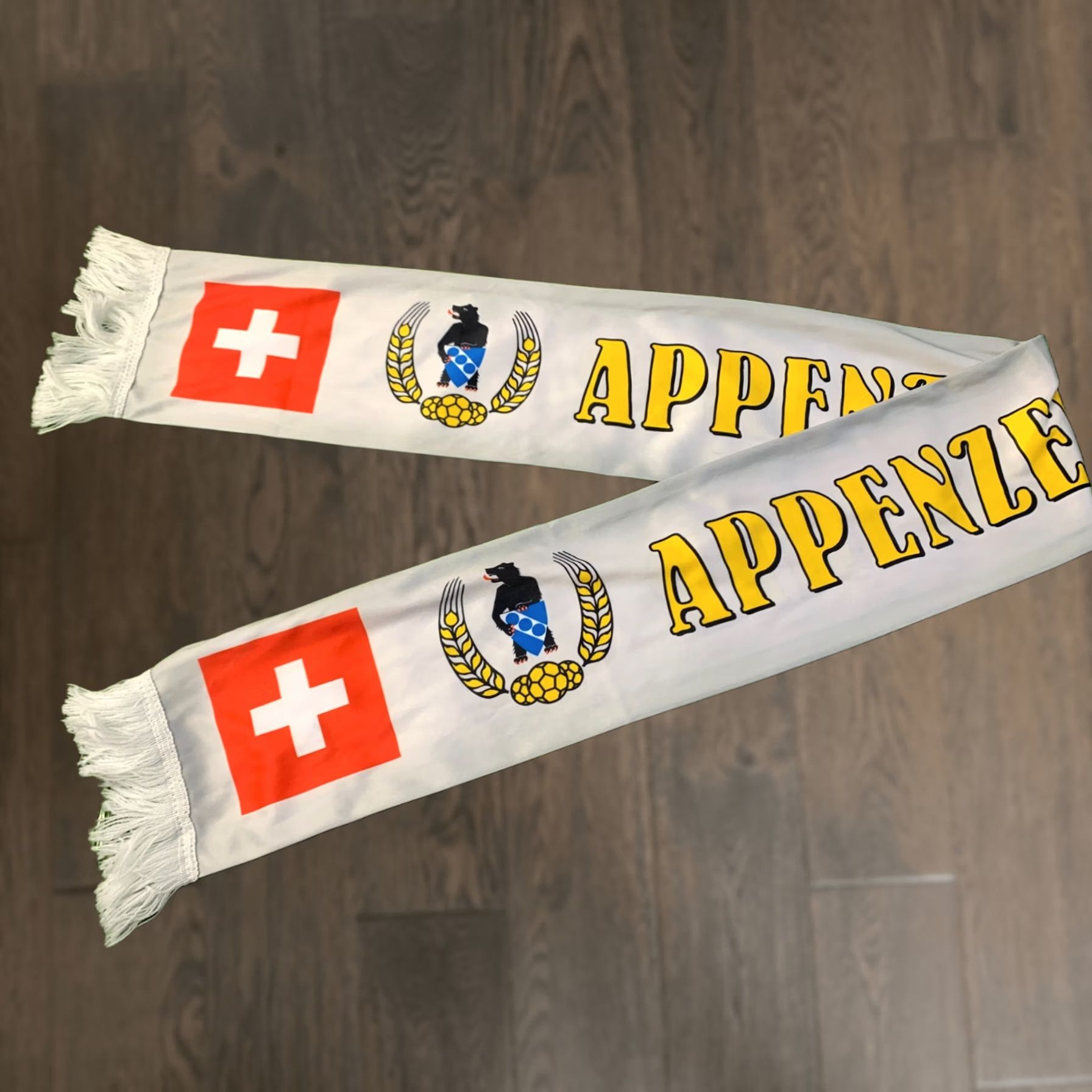 Vintage APPENZELLER Bier Scarf One Size Men Gray White Polyester Official Product Size ONE SIZE - 1 Thumbnail