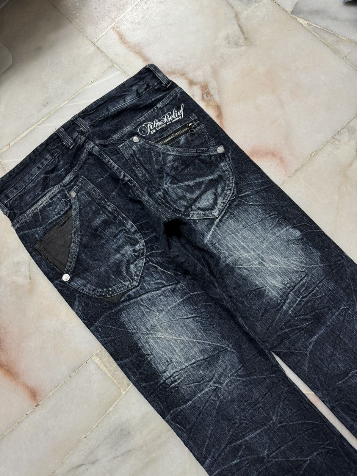 Japanese Brand 💥SICK Faded Jean Double Focus Multipocket Insane Pocket Rare Size US 30 / EU 46 - 18 Thumbnail