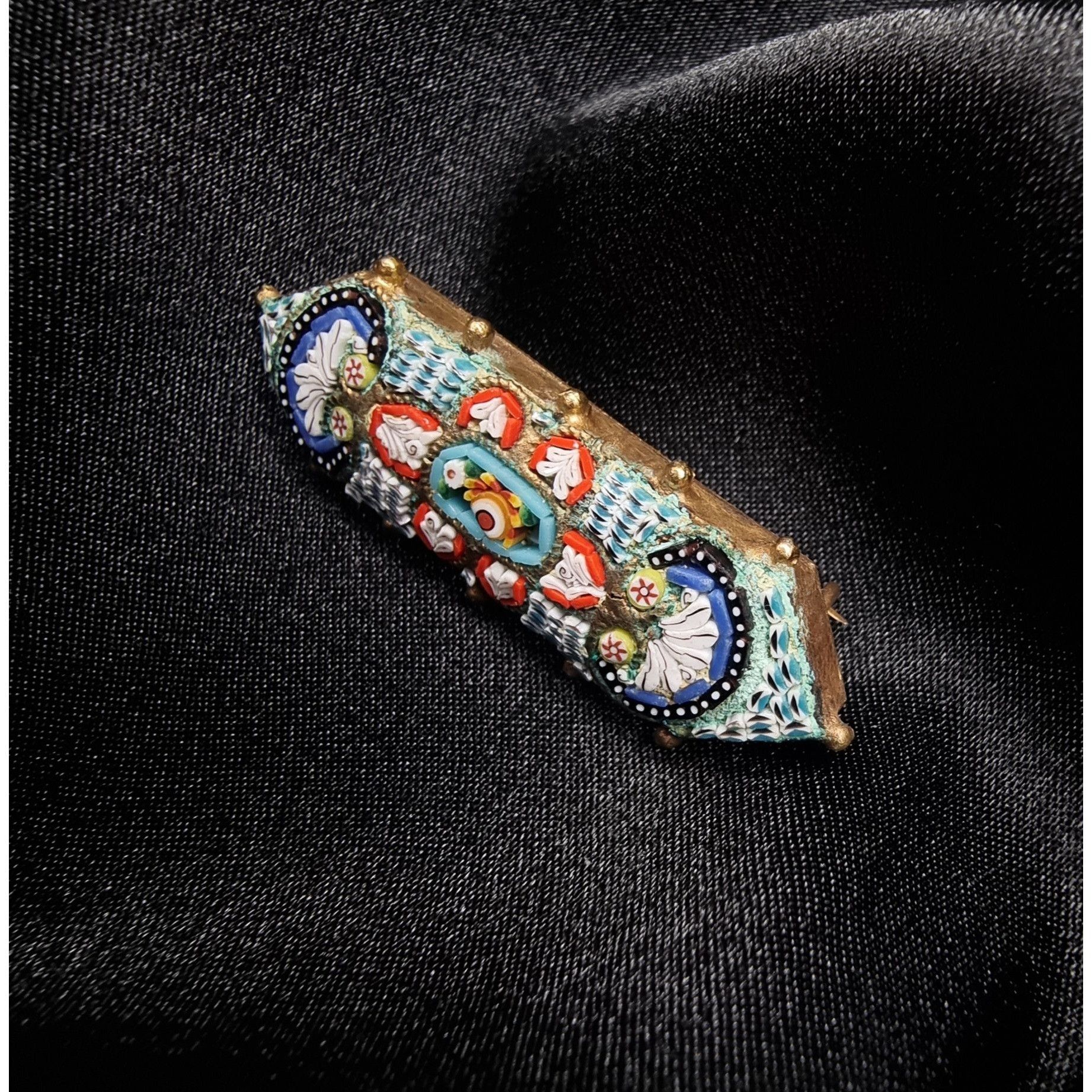 Vintage Vintage 1930s Italian Micromosaic Brooch Handcrafted With In Size ONE SIZE - 3 Thumbnail