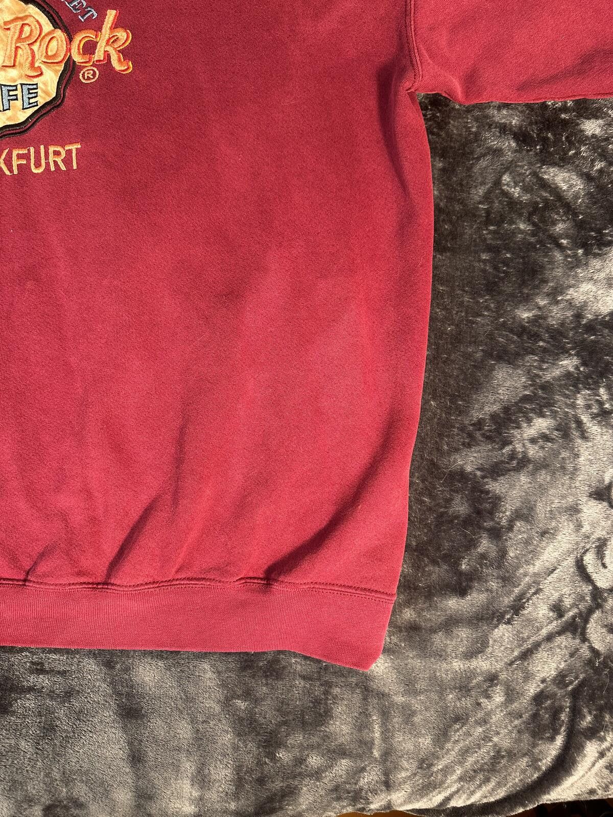 Hard Rock Cafe VTG Hard Rock Cafe Frankfurt Burgundy Sweatshirt Size ONE SIZE - 9 Thumbnail