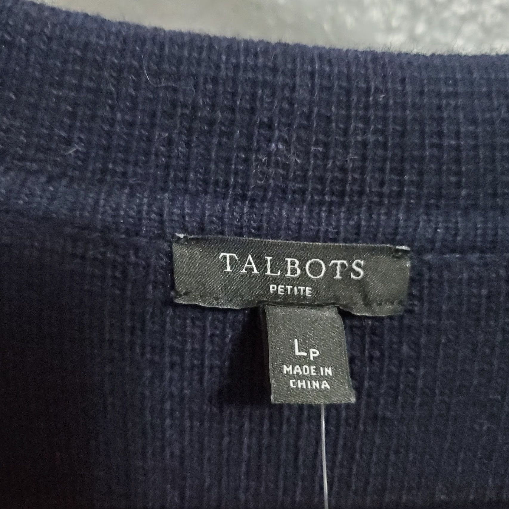 Talbots Talbots Wool Blend Knit Blazer Women Petite Large Navy Blue Open Sweater Jacket Size L / US 10 / IT 46 - 4 Thumbnail