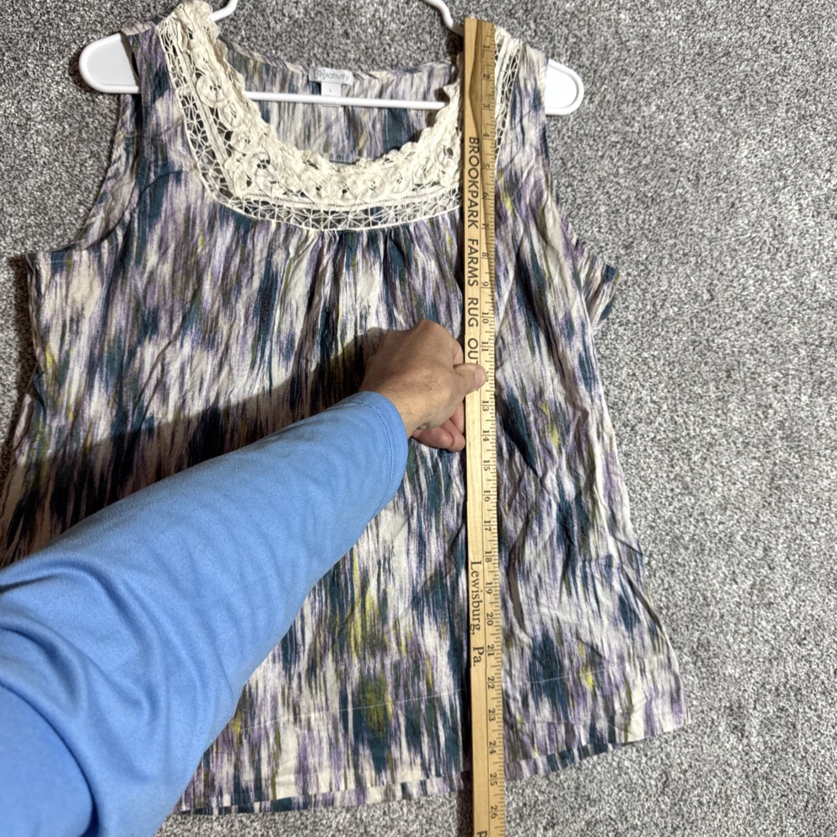 Etro Retro 70s Hippie Tank Top Sz L Boho Crochet Lace Flowy Festival Ikat Watercolor Tank Women L Multicolor Cotton Relativity Crew? Size L / US 10 / IT 46 - 3 Thumbnail