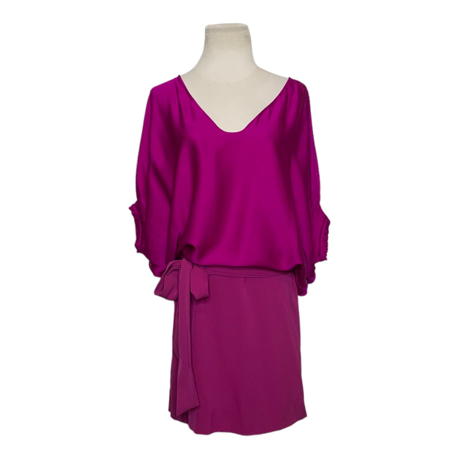 Diane von Furstenberg DVF two tone Edna V neck mini party silk dress size 2 Size XS / US 0-2 / IT 36-38 - 11 Thumbnail