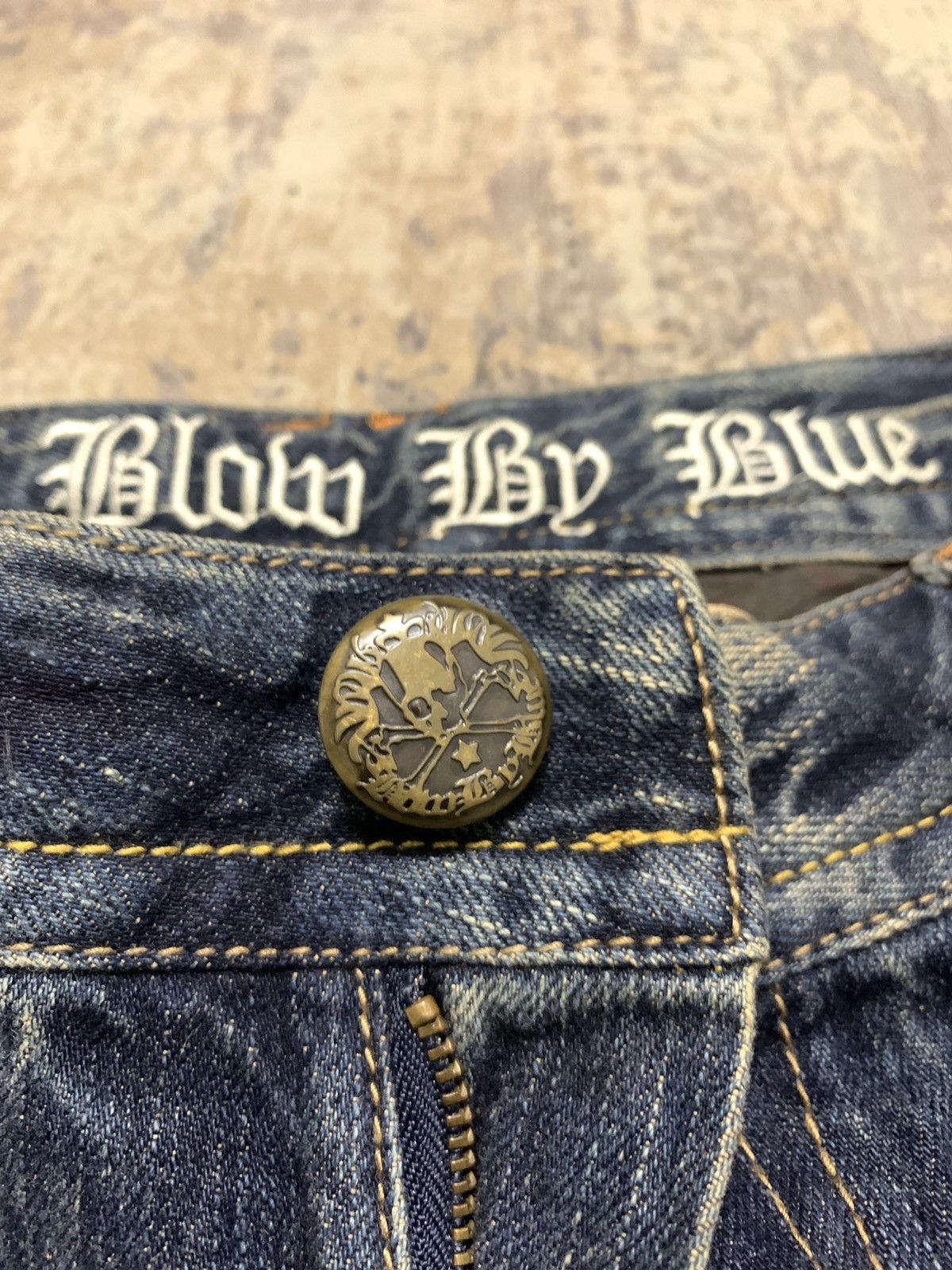 If Six Was Nine Blow by Blue Archive Y2K Faded Flare Straight Leg Jeans Size US 33 - 15 Thumbnail