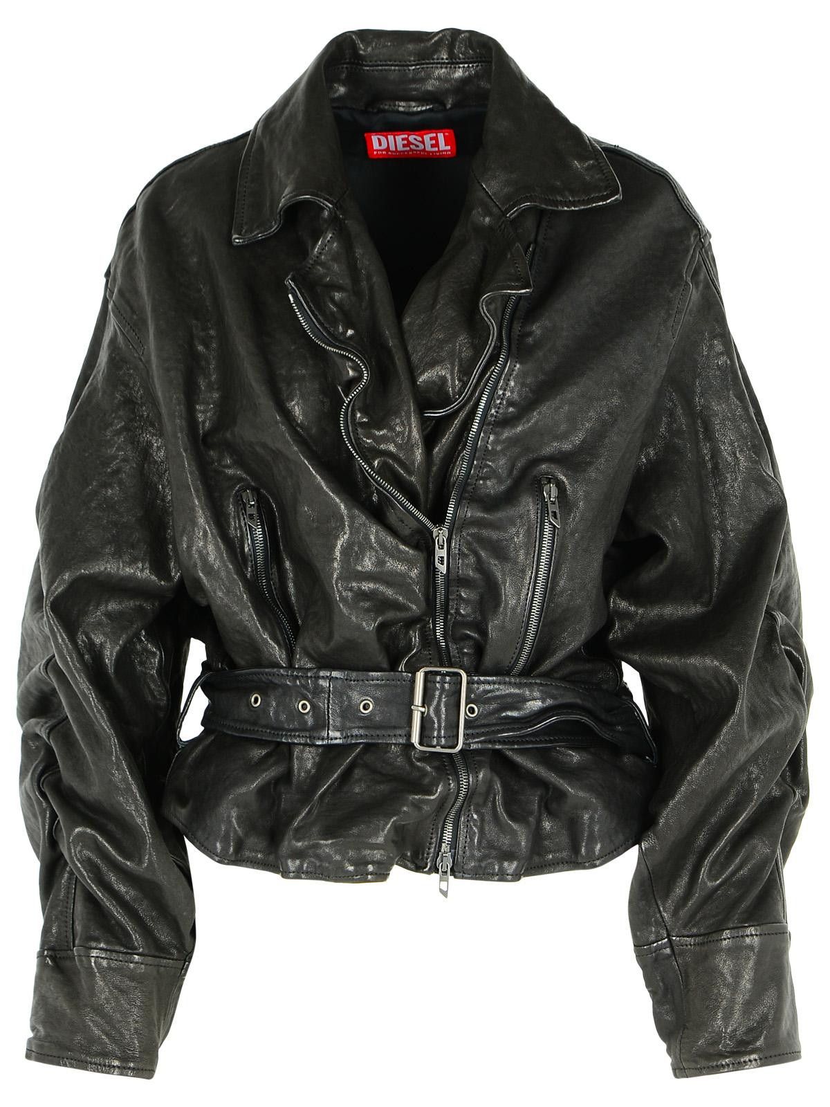 DIESEL Black Leather Jacket