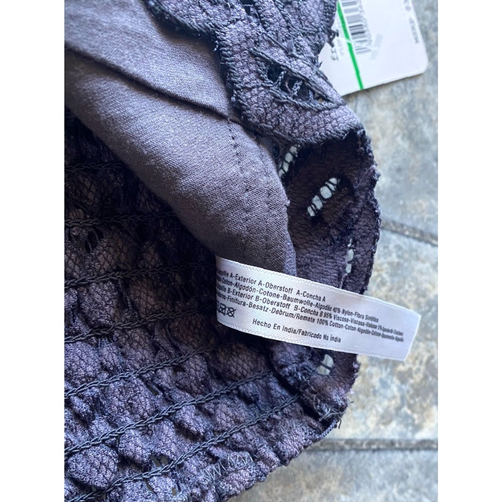 Free People Free People Bralette Women Lace Gray Charcoal NWT Large L Size ONE SIZE - 6 Thumbnail