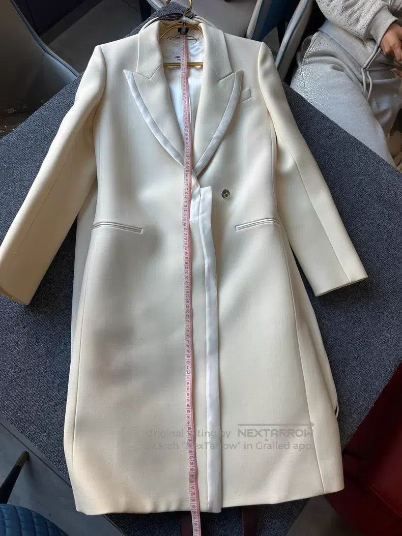 Hermes Hermes Beige long coat, wool + silk fabric, elegant for au Size XXS / US 00 / IT 34 - 1 Thumbnail