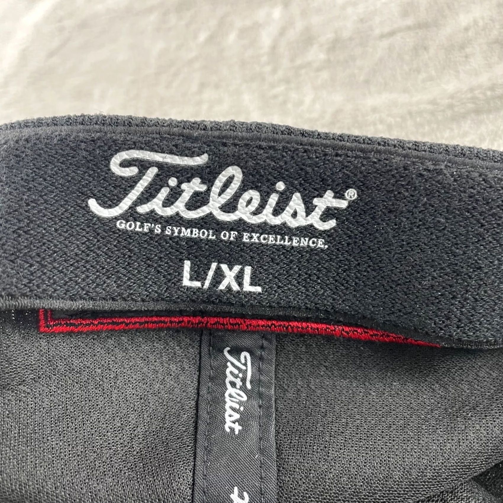Titleist Titleist Hat Cap L/XL Fitted Pro V1 FJ FootJoy Golf Golfing Tour Performance Mens XL Black Adjustable Stretch Cap Size ONE SIZE - 3 Thumbnail