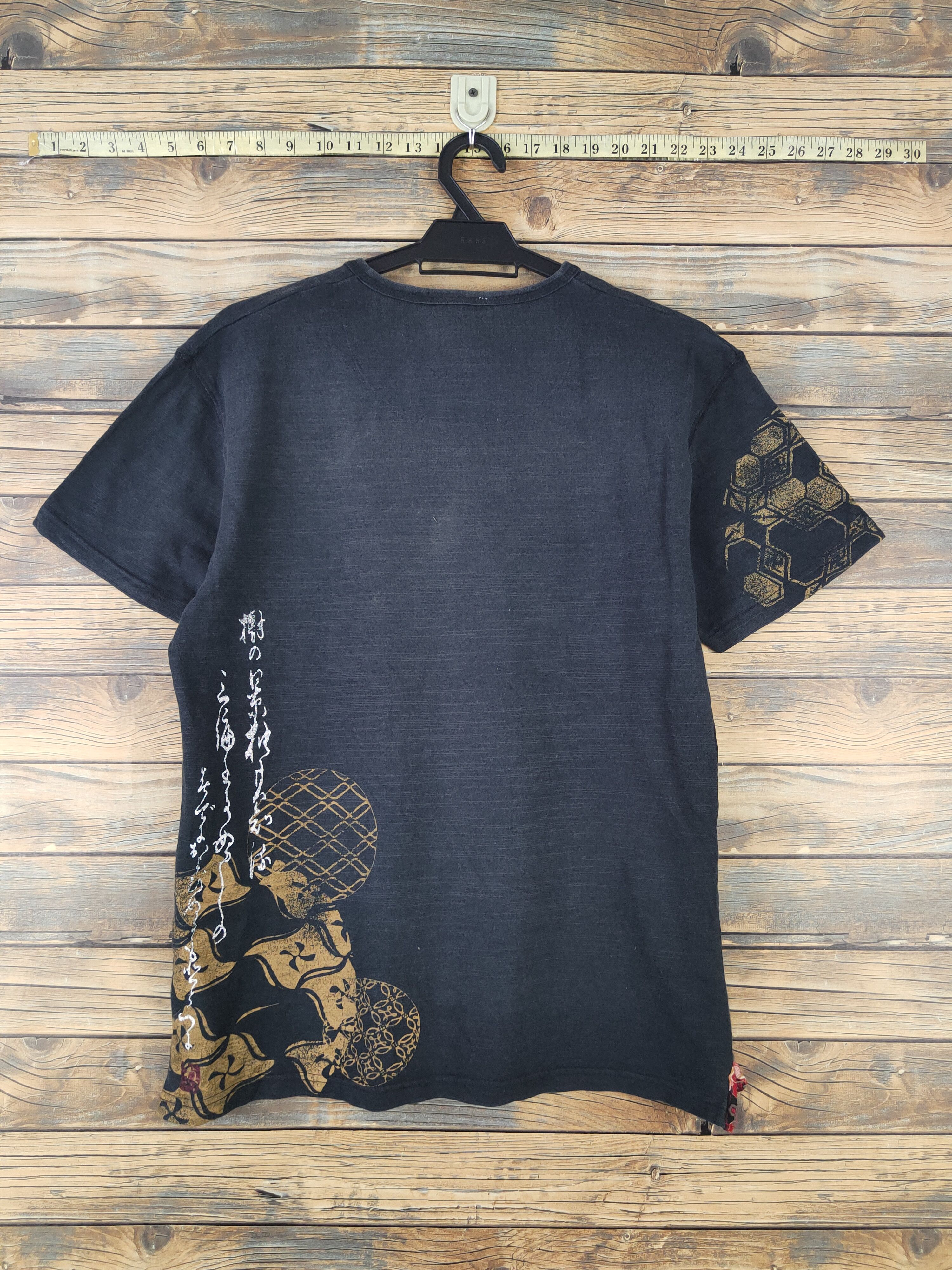 Japanese Brand DL Japan vintage embroidered Black Faded tee #564 Size US M / EU 48-50 / 2 - 9 Thumbnail