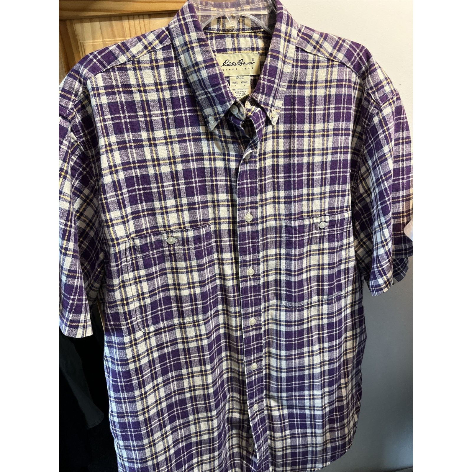 Eddie Bauer Eddie Bauer Vintage Men’s Medium Purple Plaid Cotton Shirt Size US M / EU 48-50 / 2 - 10 Thumbnail