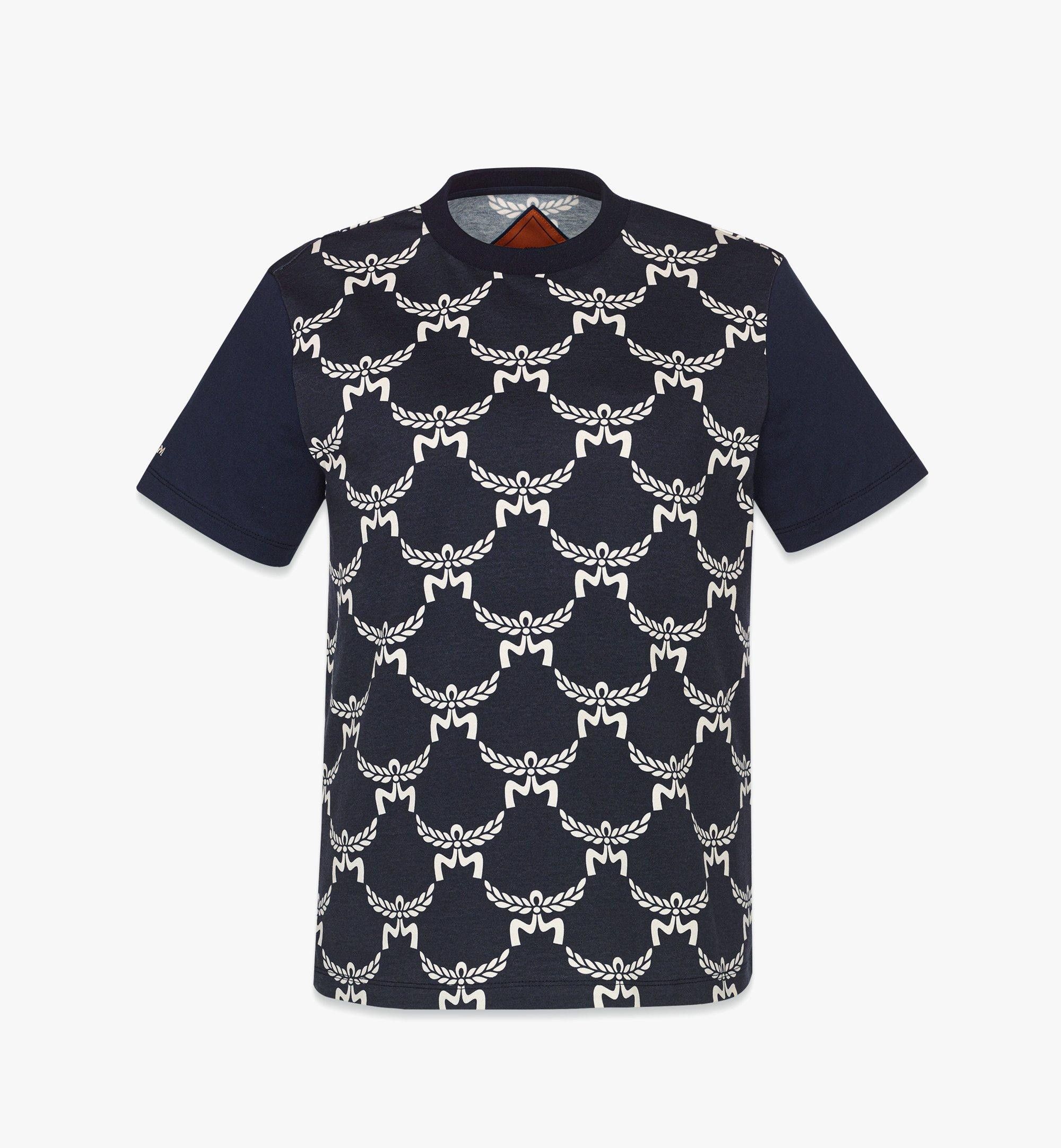 MCM o1mt1gz0126 Lauretos Monogram T-Shirt in Blue Size L / US 10 / IT 46 - 1 Thumbnail