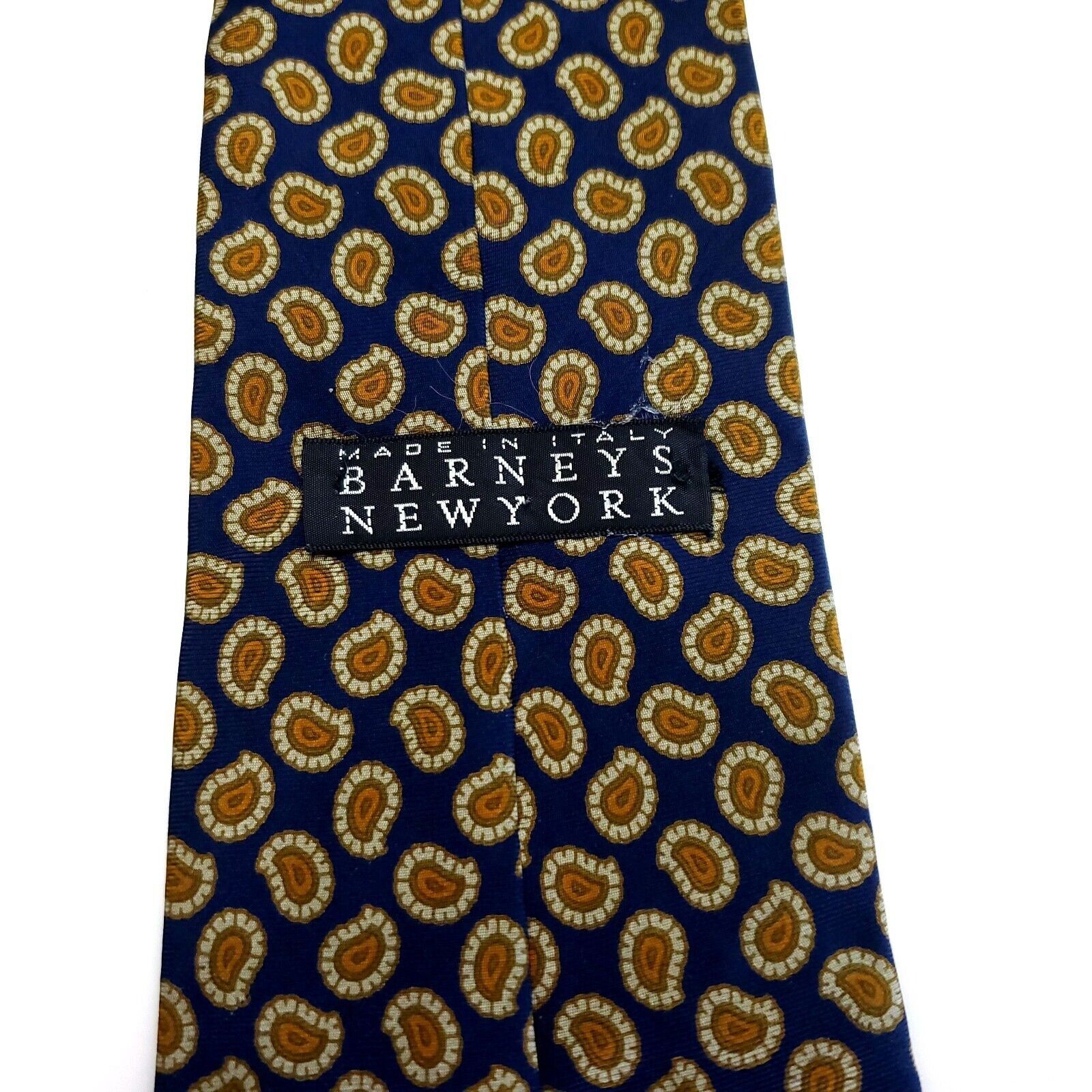 Barneys New York Barney's New York Blue Brown Silk Tie Woven Paisley Size ONE SIZE - 4 Thumbnail