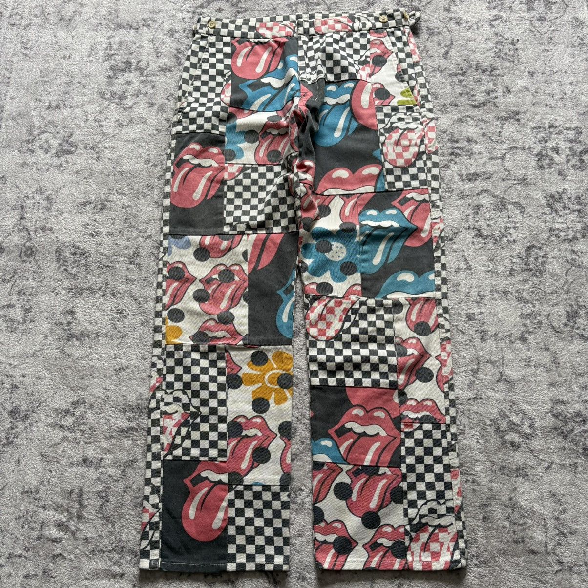 Comme des Garcons Homme Plus CDG Homme Plus Rolling Stones Tongue Lips Patchwork Pants Size US 29 - 1 Thumbnail
