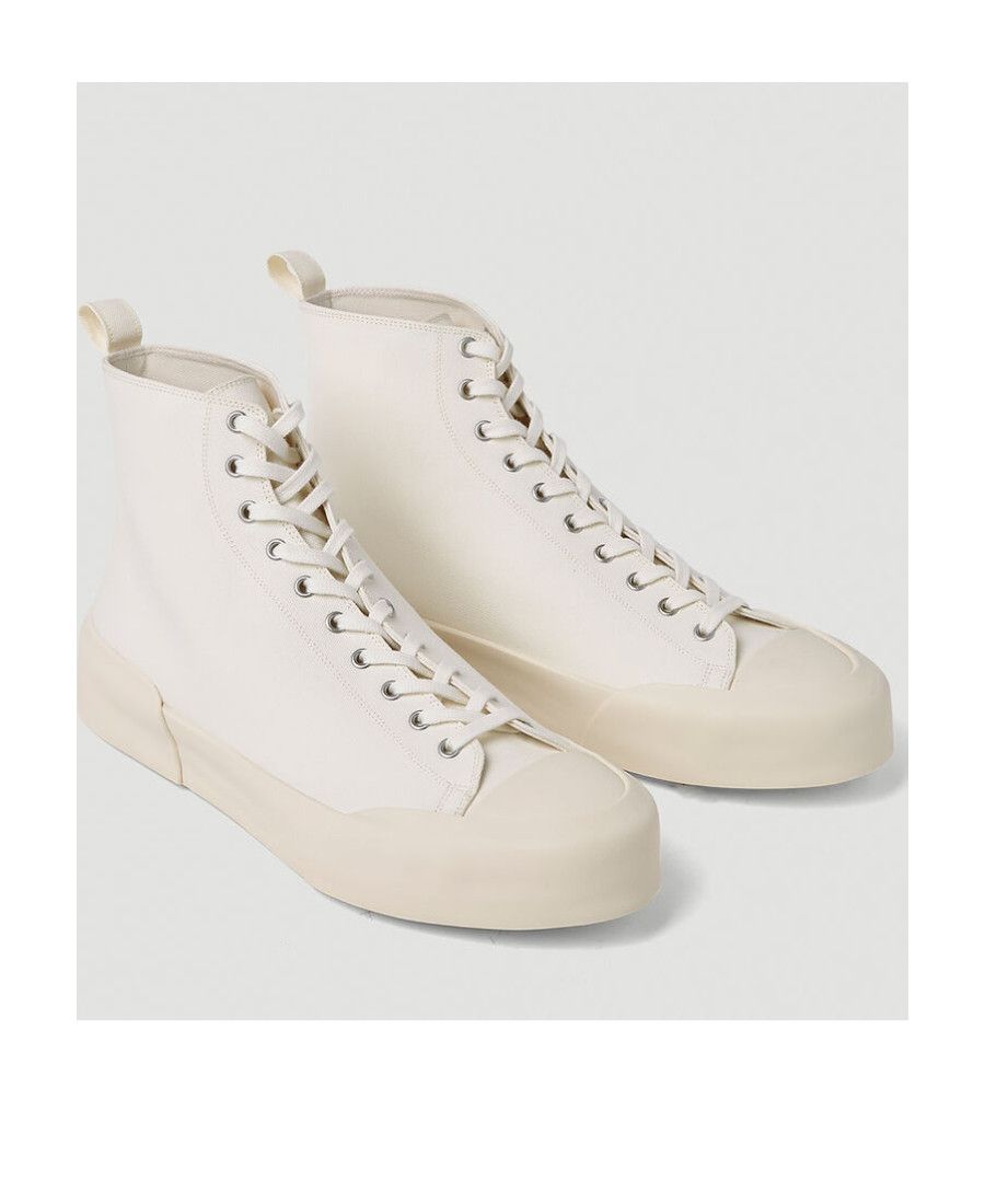 Jil Sander Jil Sander Canvas High-Top Sneakers Off-White Size US 7 / EU 40 - 3 Thumbnail
