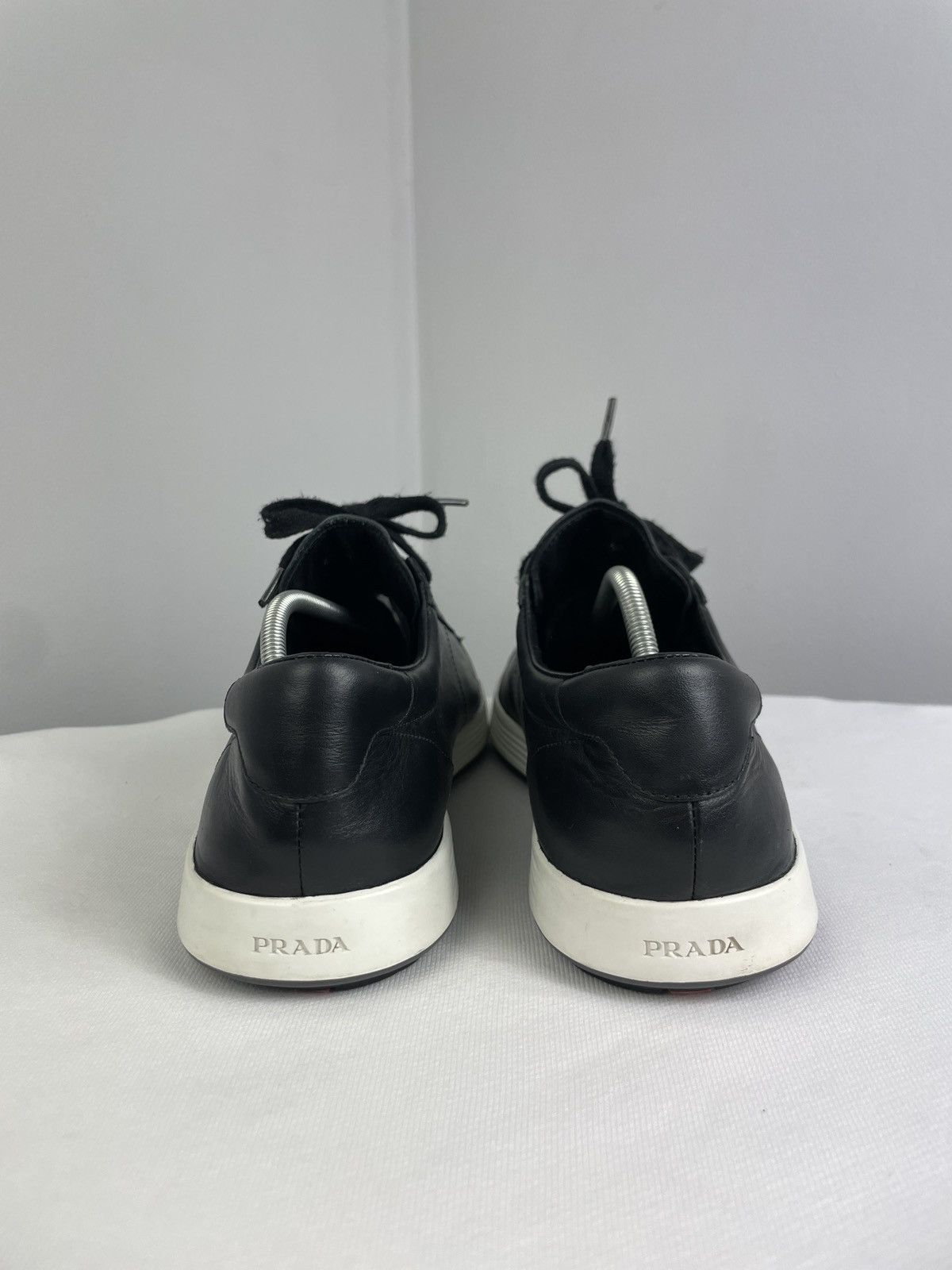 Prada Prada Linea Rossa Black Leather Sneakers – Vitello Plume Size US 8 / EU 41 - 7 Thumbnail