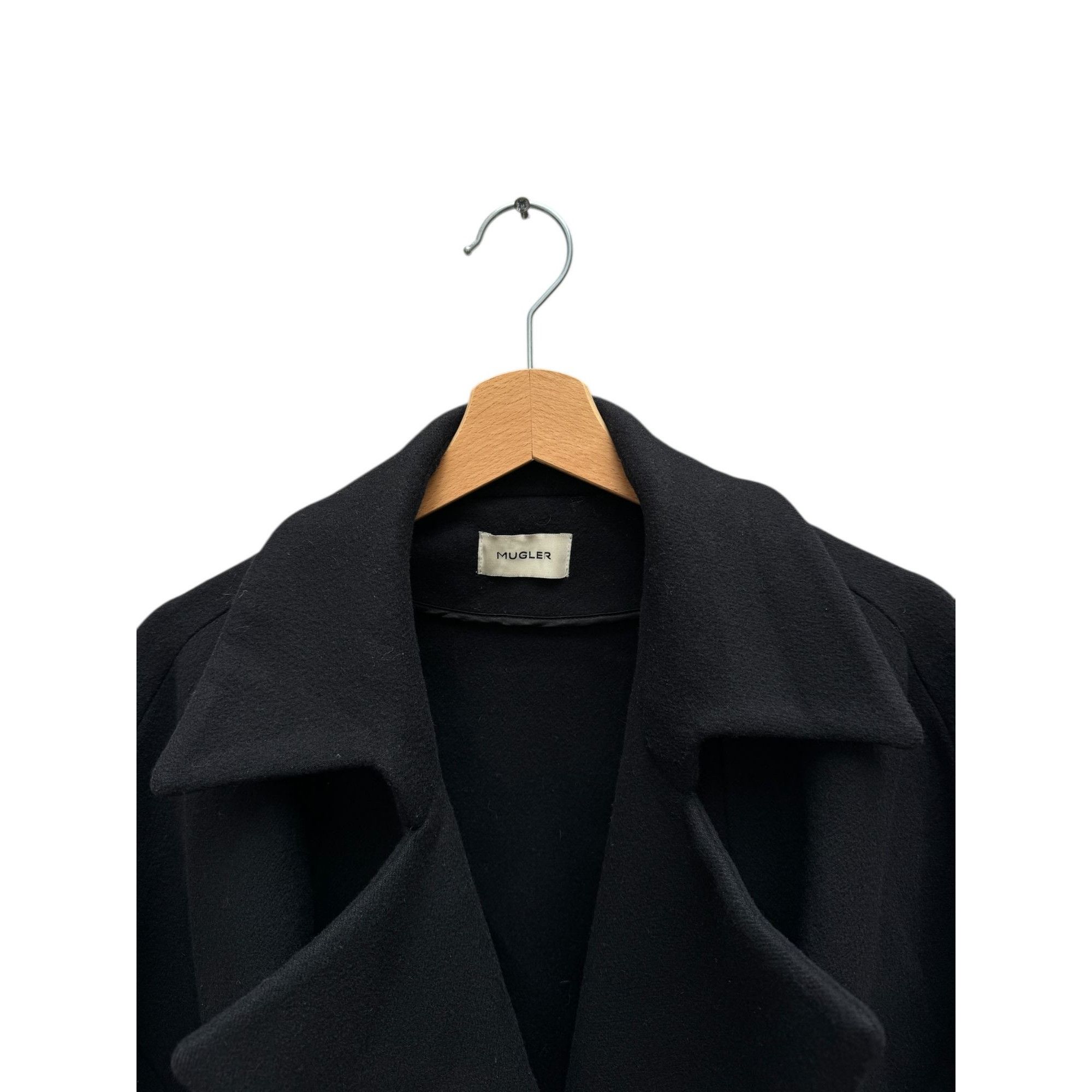 Mugler Black Wool Belted Coat Size M / US 6-8 / IT 42-44 - 4 Thumbnail