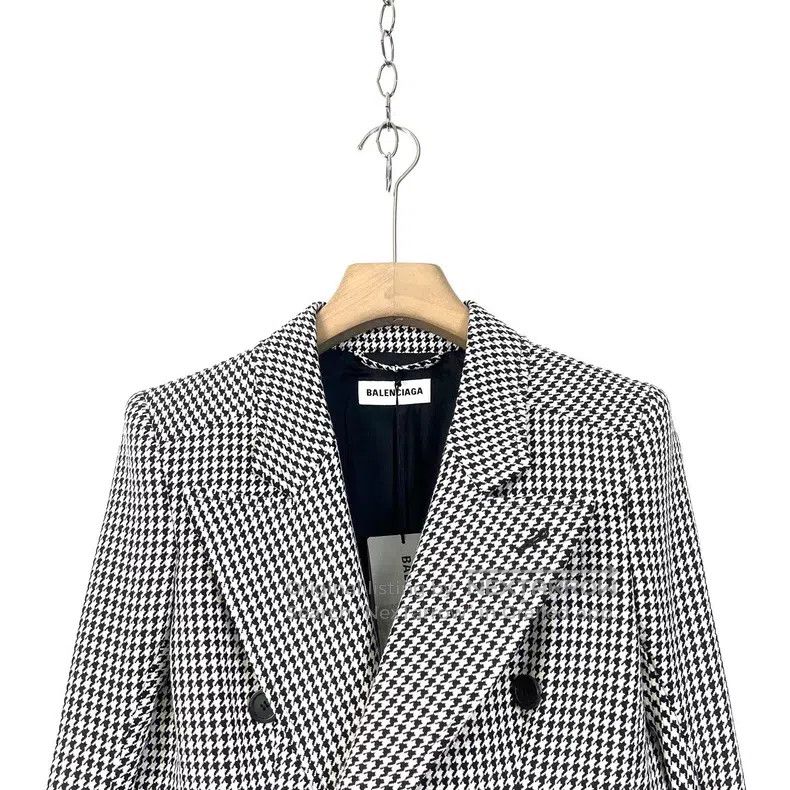 Balenciaga Balenciaga Black and White Checkered Hourglass Wool Blend Size XS / US 0-2 / IT 36-38 - 3 Thumbnail