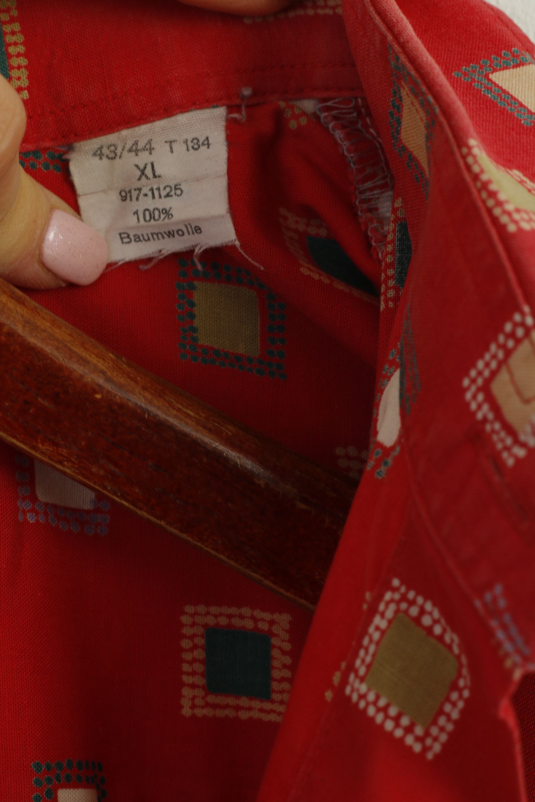 Vintage Jean Jaunbert Men XL (L) Casual Shirt Red Cotton 9571 Size US L / EU 52-54 / 3 - 6 Thumbnail