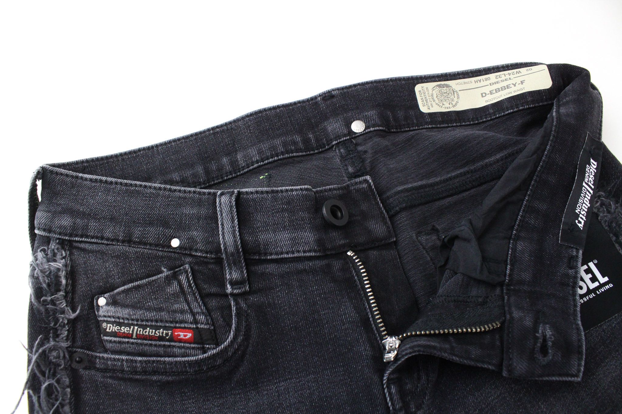 Diesel D-EBBEY-F 081AH W24/L32 Grey Bootcut Jeans 71396 Size 24" / US 00 / IT 34 - 3 Thumbnail