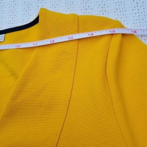 Boden Boden Bronte Ottoman Yellow Rib Textured Knit 3/4 Sleeve Vne Size L / US 10 / IT 46 - 10 Thumbnail