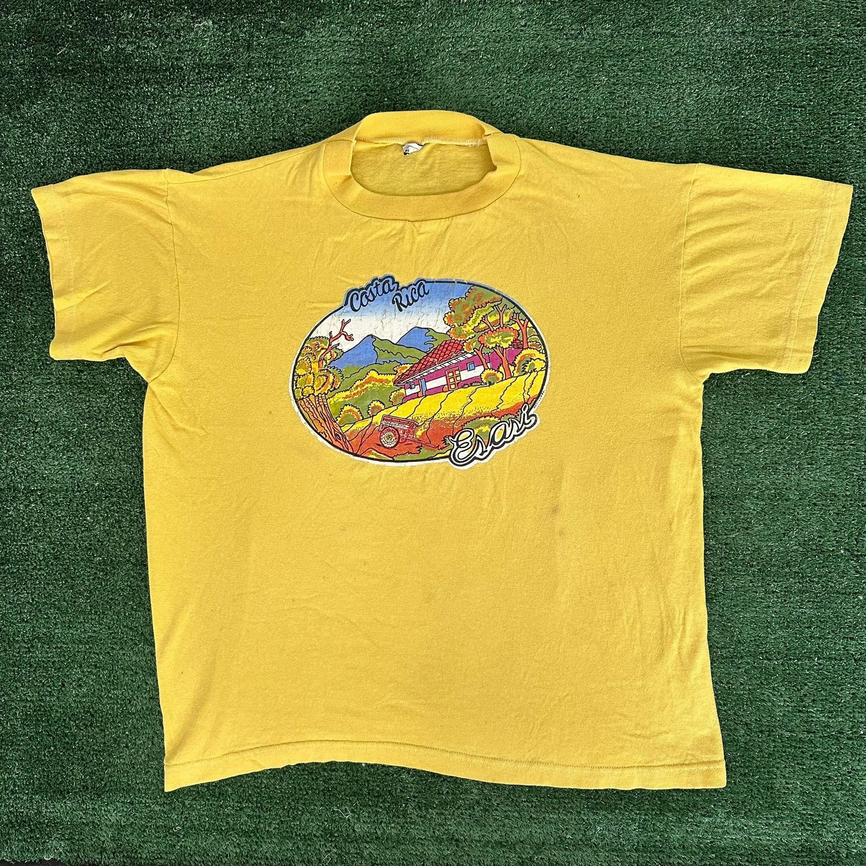 Vintage Vintage 80s Costa Rica Pura Vida T-Shirt Gorpcore Nature Yel Size US L / EU 52-54 / 3 - 1 Thumbnail