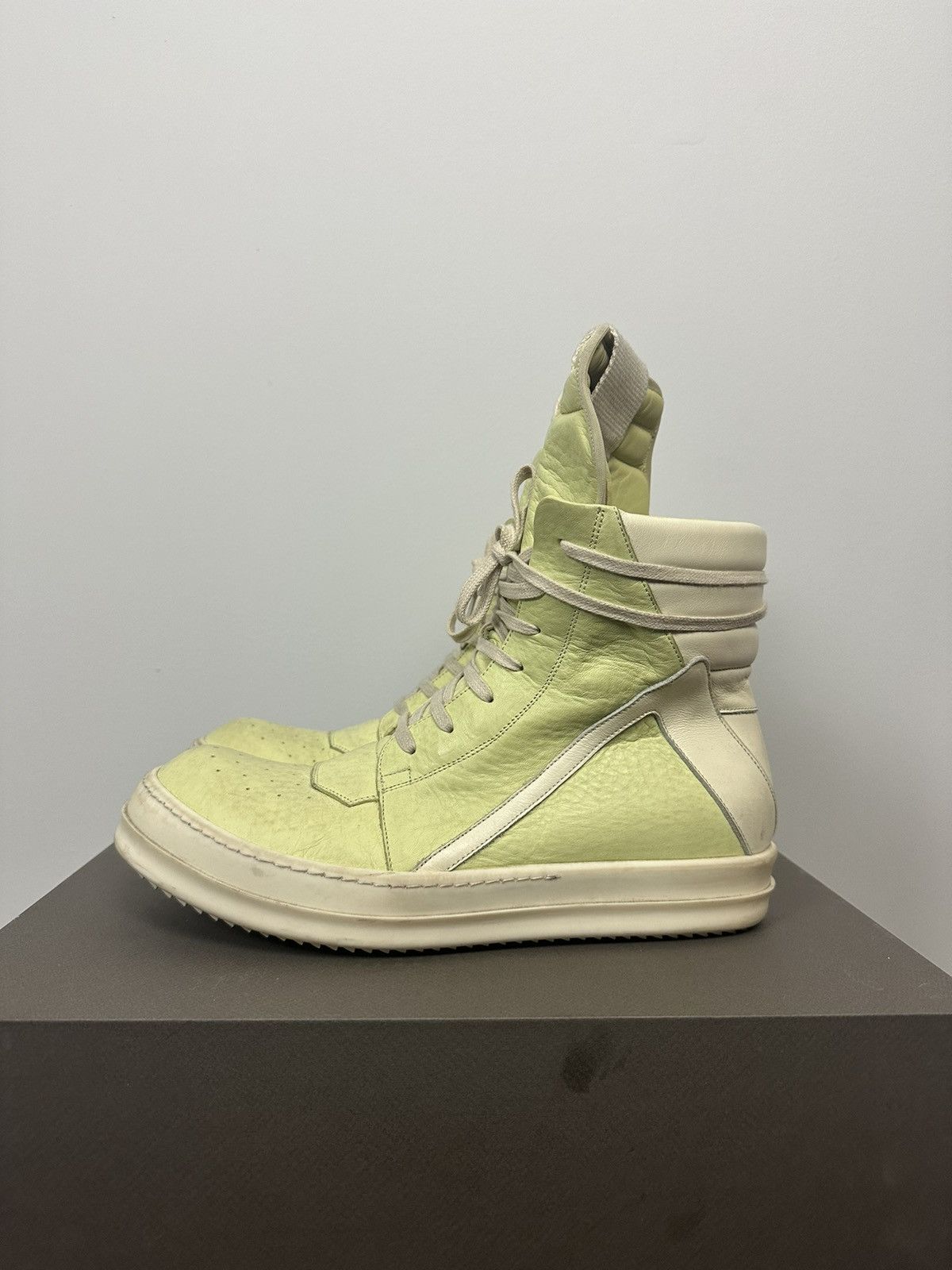 Rick Owens FW18 ‘SISYPHUS’ Lime Geobasket Sneakers Size US 10 / EU 43 - 6 Thumbnail