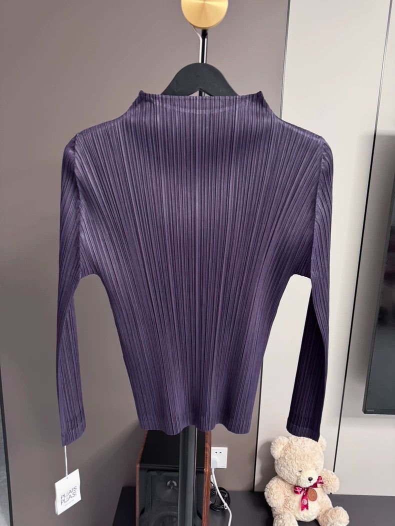 Issey Miyake Issey Miyake size:4 Purple pleated long-sleeved shirt Size M / US 6-8 / IT 42-44 - 2 Thumbnail
