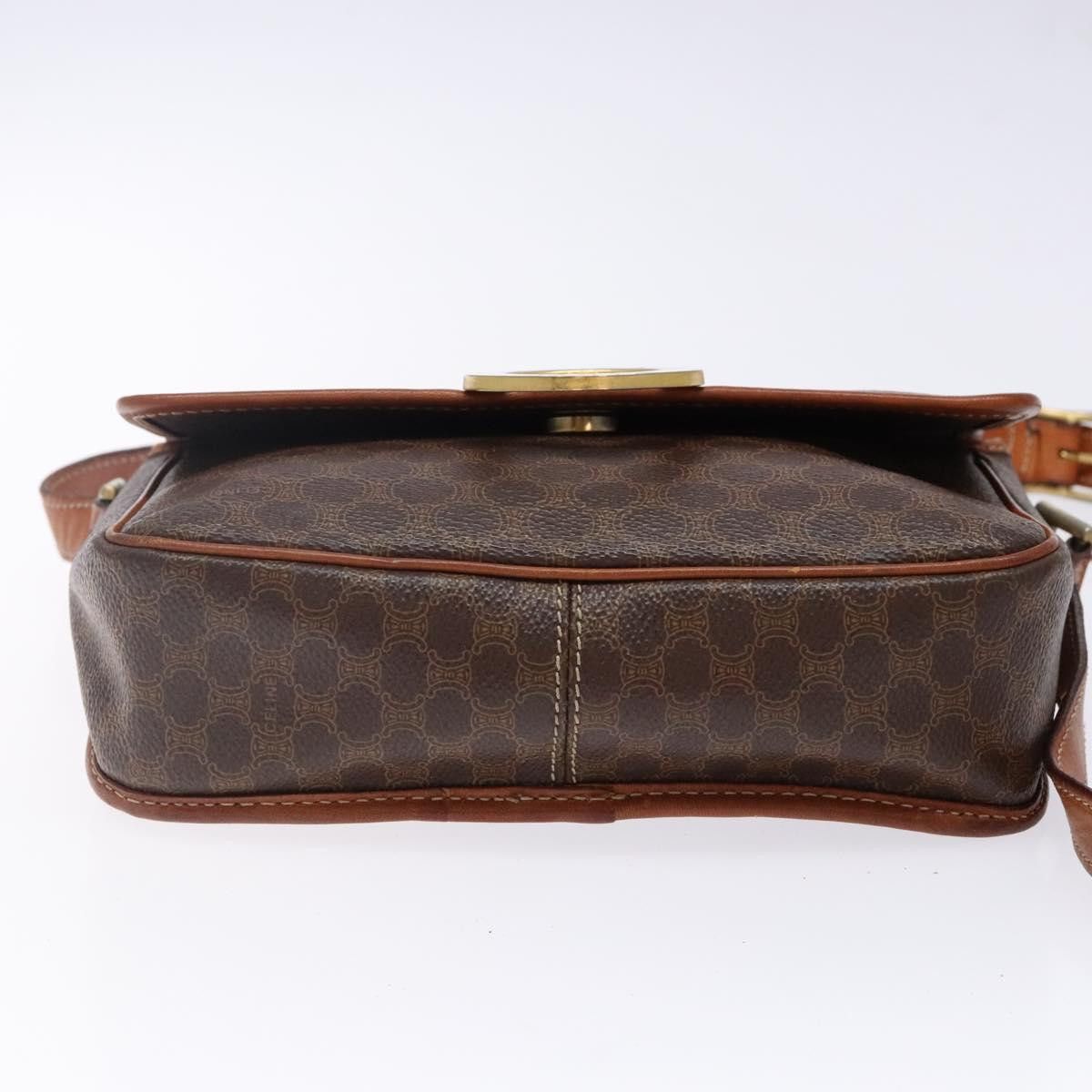 Celine CELINE Macadam Canvas Circle Shoulder Bag Pvc Leather Brown Size ONE SIZE - 9 Thumbnail
