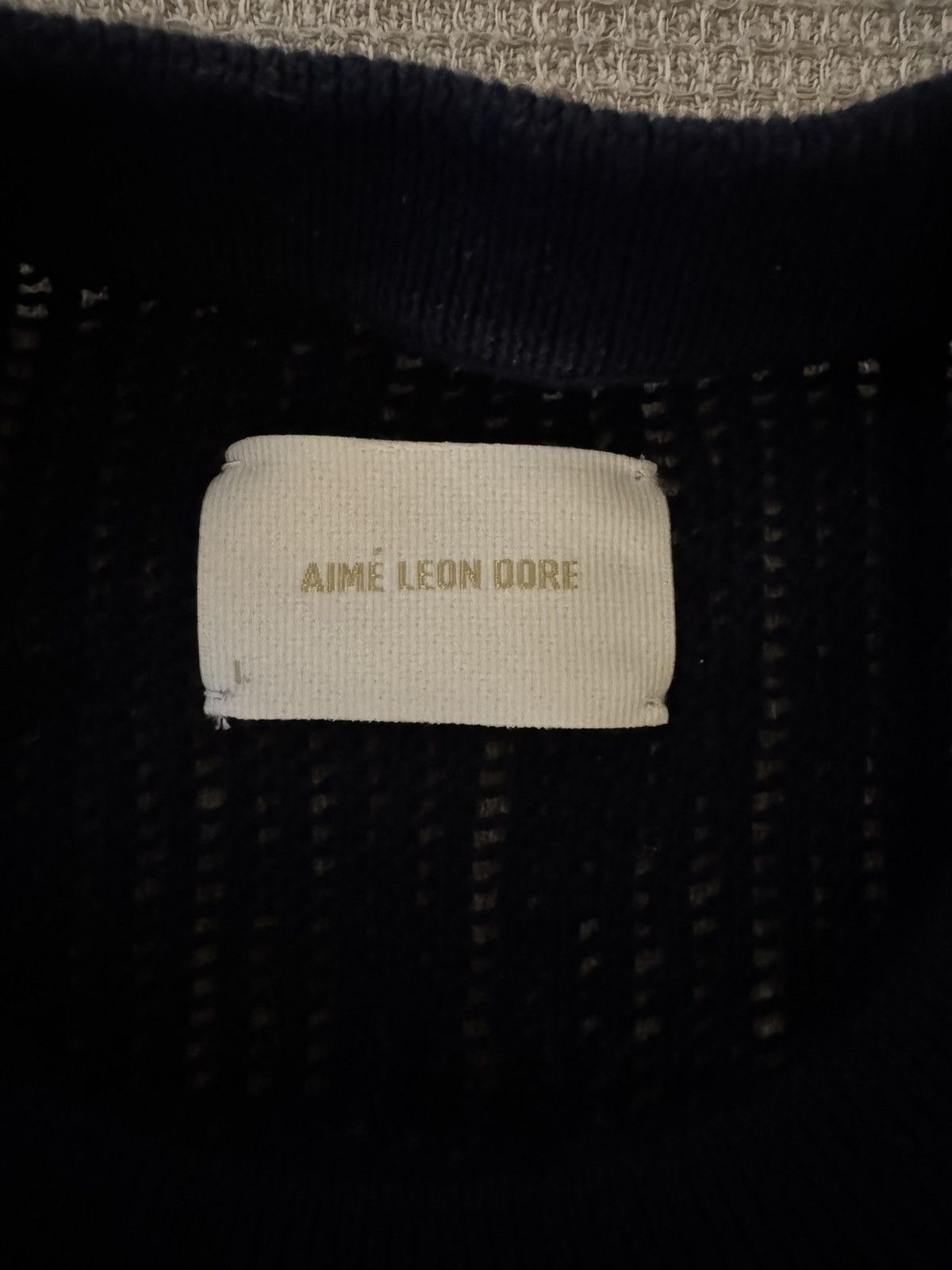 Aime Leon Dore ALD Navy Mesh Knit Long-Sleeve Tee Size US L / EU 52-54 / 3 - 4 Thumbnail