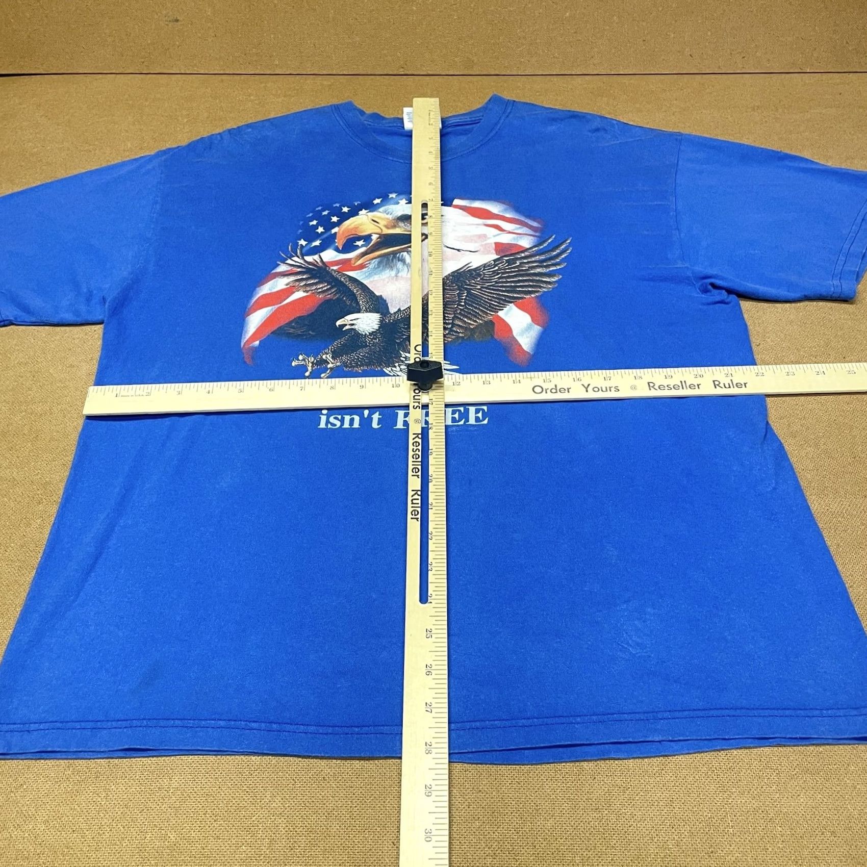 Hanes VINTAGE Hanes Heavyweight Shirt Mens XL Blue Patriotic Bald Eagle American Flag Freedom Shirt Mens XL Blue Size US XL / EU 56 / 4 - 6 Thumbnail