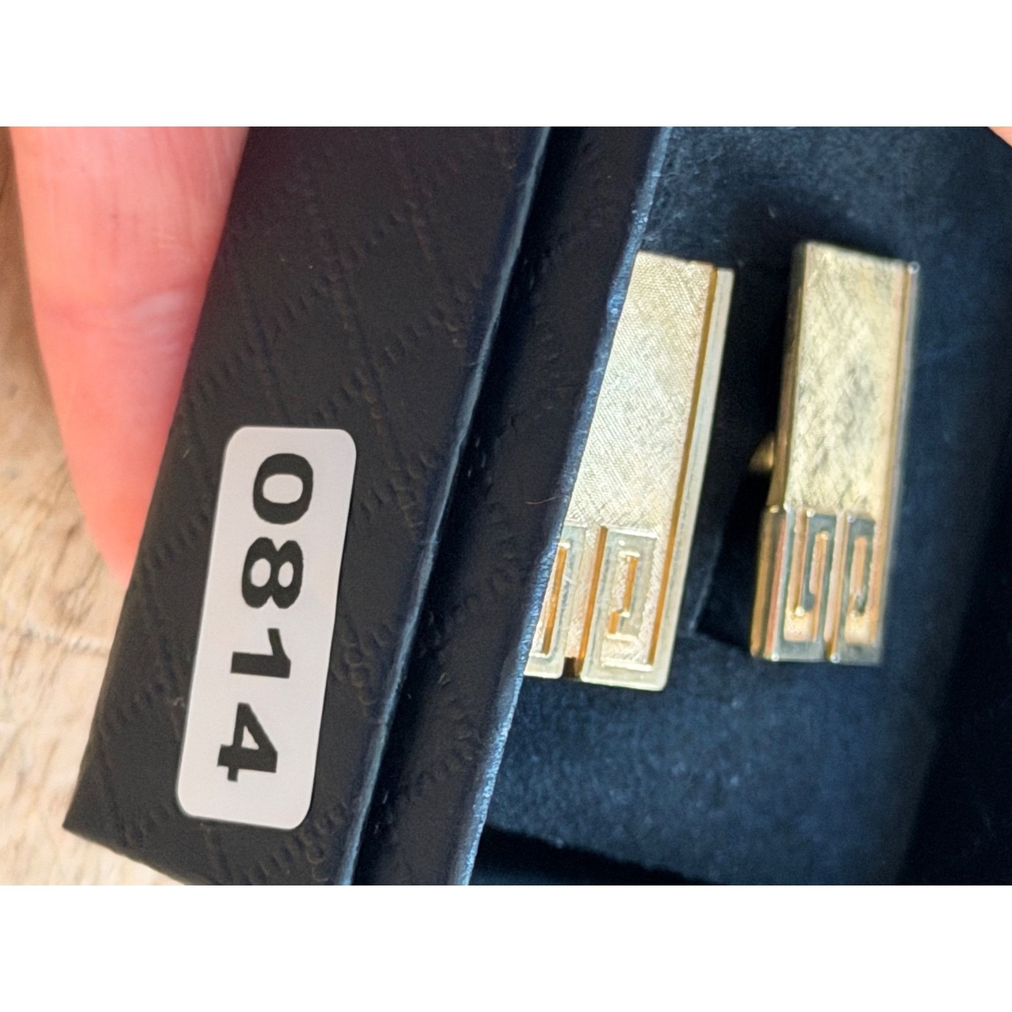 Other Gold-Tone Rectangular Greek Key Design Cufflinks Vintage Sty Size ONE SIZE - 8 Thumbnail
