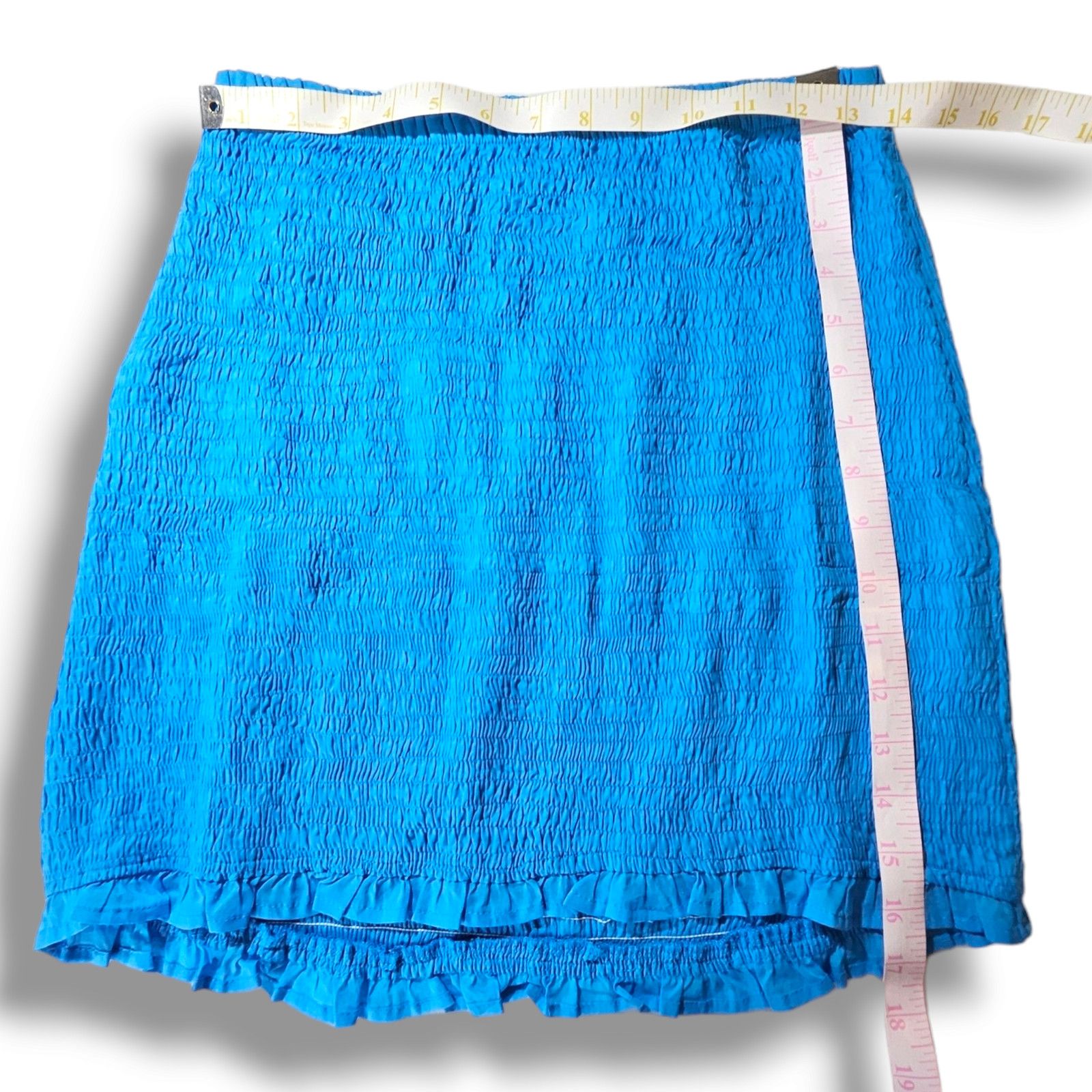 FAITHFULL NWT Faithfull the Brand Esti Mini Skirt Sz. 8 Turquoise Size 30" / US 8 / IT 44 - 10 Thumbnail