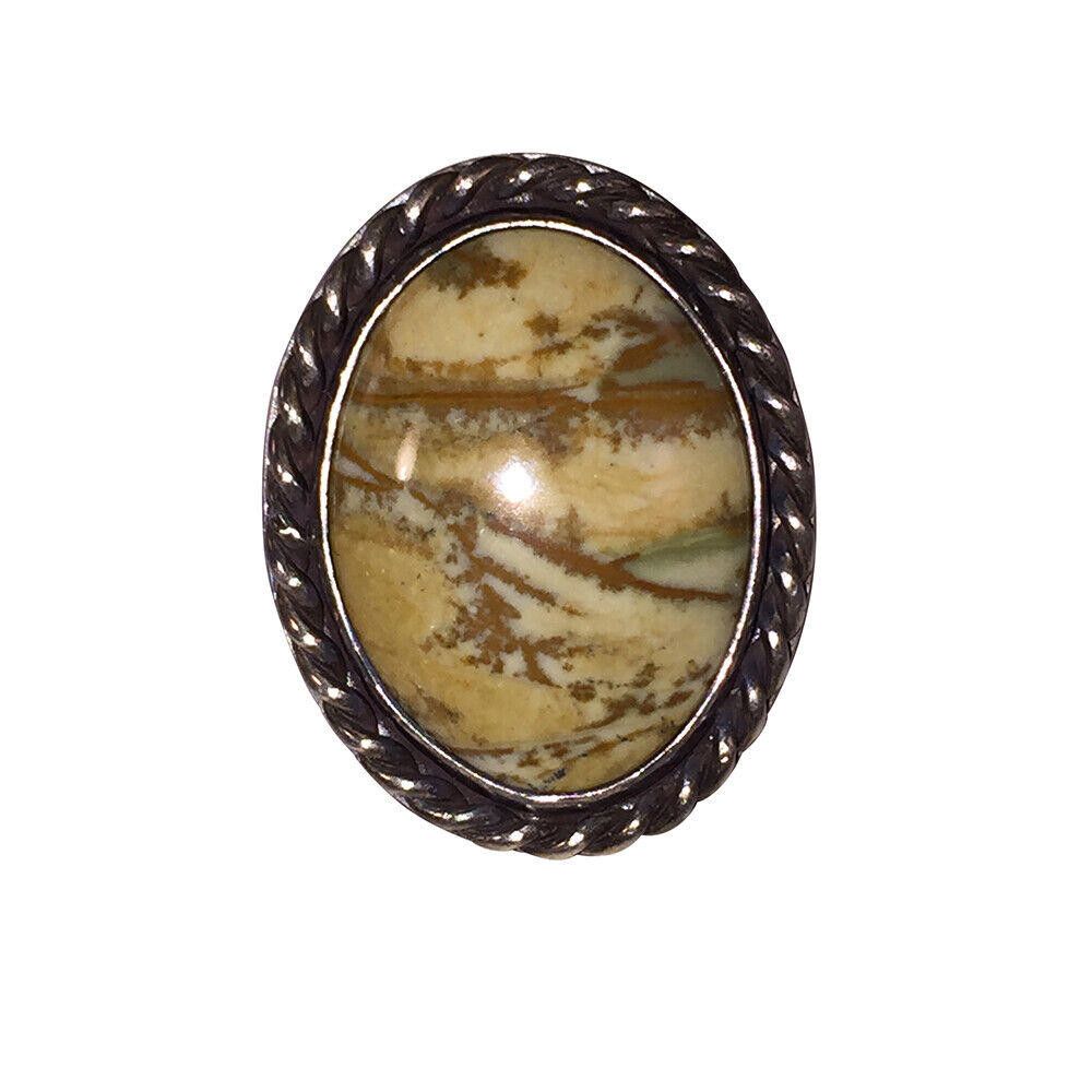 Handmade Sterling Painted Desert Jasper Necklace Earrings & Ring Set Size ONE SIZE - 10 Thumbnail