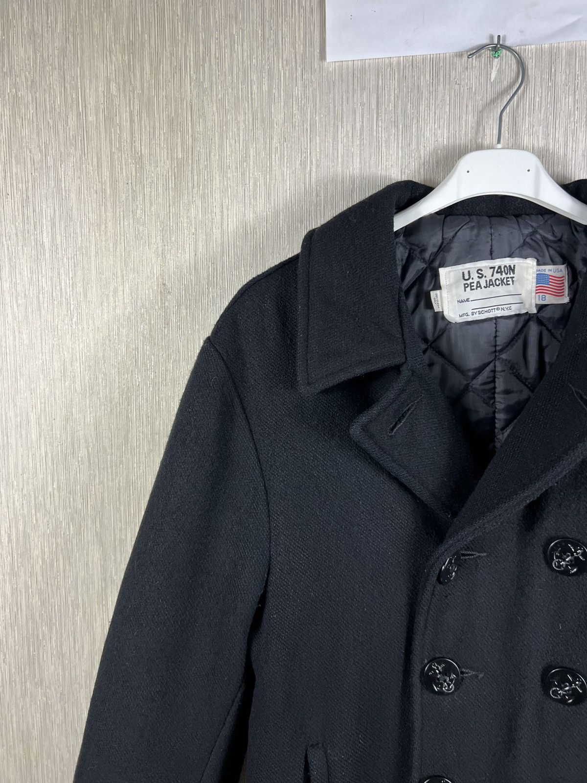 Schott Vintage U.S. 740N Pea Jacket double breasted wool coat retro Size US M / EU 48-50 / 2 - 4 Thumbnail