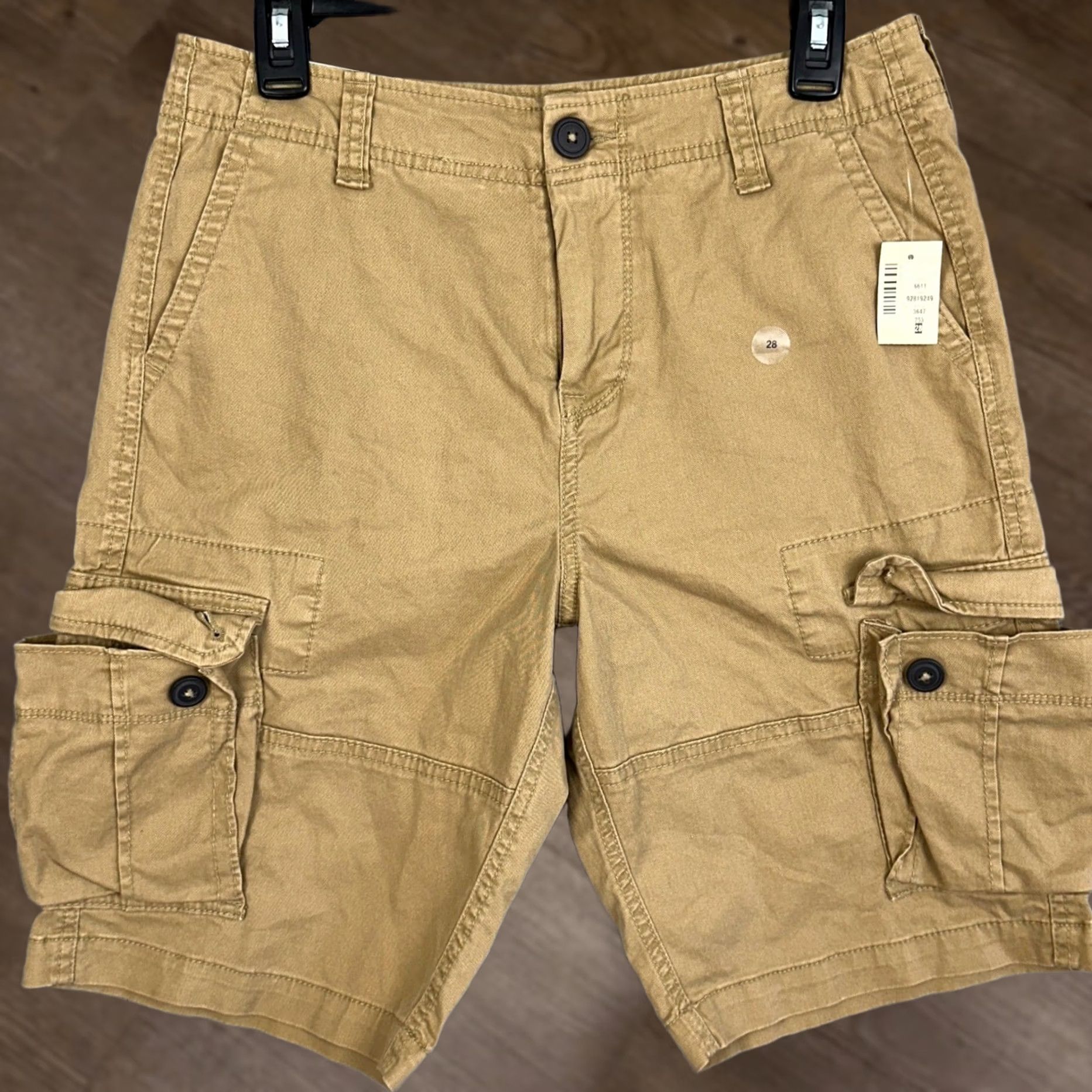 Aeropostale Aeropostale Cargo Shorts Men 28 Tan Khaki Cotton Spandex Cargo Pocket Button Front Flat Front Stretching Casual Workwear Size US 30 / EU 46 - 1 Thumbnail