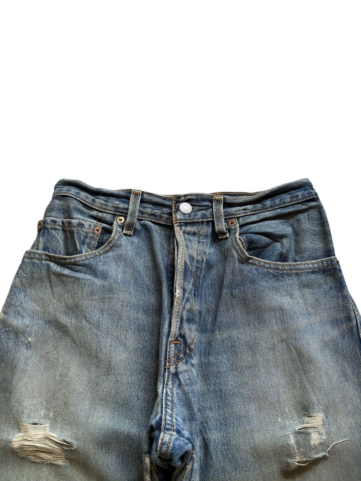 Levi's Vintage Levis 501 Custom Mud Wash Distress Flare Jean Size US 26 / EU 42 - 4 Thumbnail