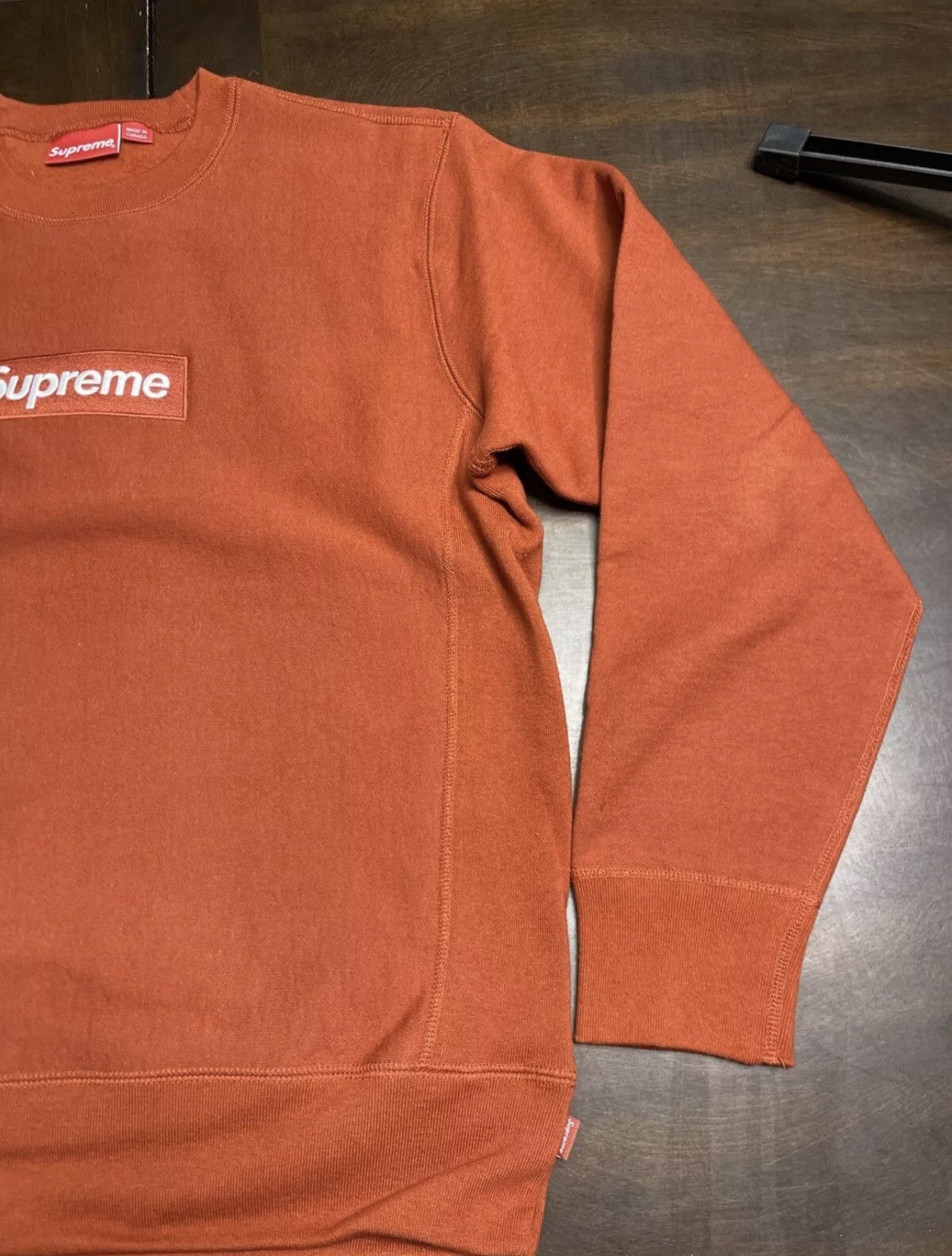 Supreme Supreme Box Logo Crewneck (FW18) Rust Size US M / EU 48-50 / 2 - 3 Thumbnail