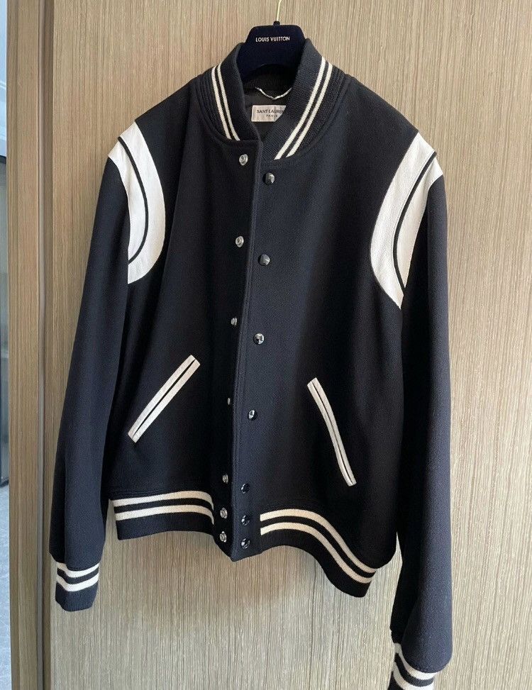 Saint Laurent Paris × Yves Saint Laurent Saint Laurent new black and white baseball jacket Size US L / EU 52-54 / 3 - 1 Thumbnail