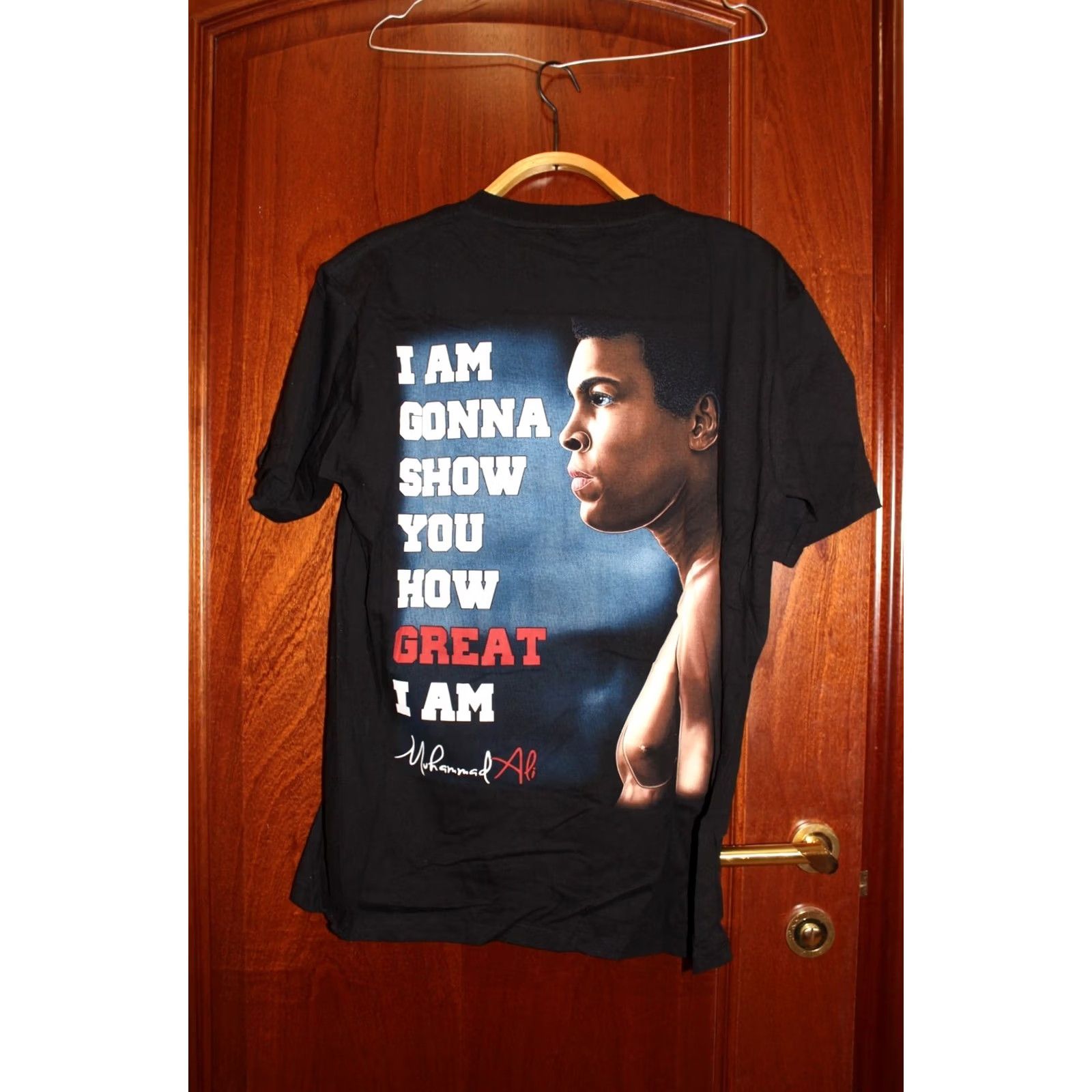 B Sides VINTAGE Muhammad Ali T-Shirt Men L Black 1990s Two Sides Printed with Tags Shirt Mens Size US L / EU 52-54 / 3 - 5 Thumbnail