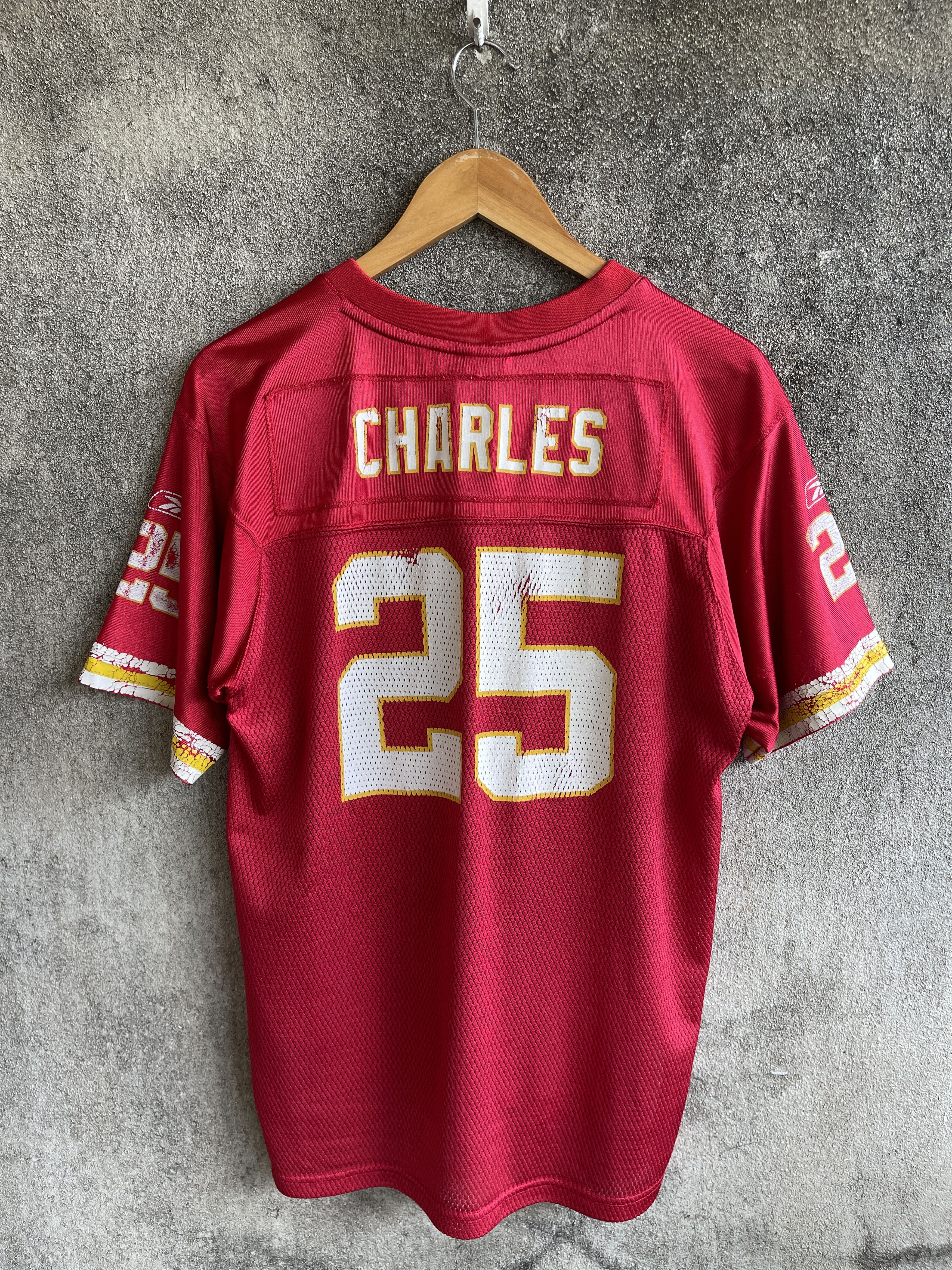 Awake NY × Reebok Vintage Trashed🔥EQUIPMENT NFL REEBOK🔥Charles 25 Jerseys Size US XL / EU 56 / 4 - 11 Thumbnail