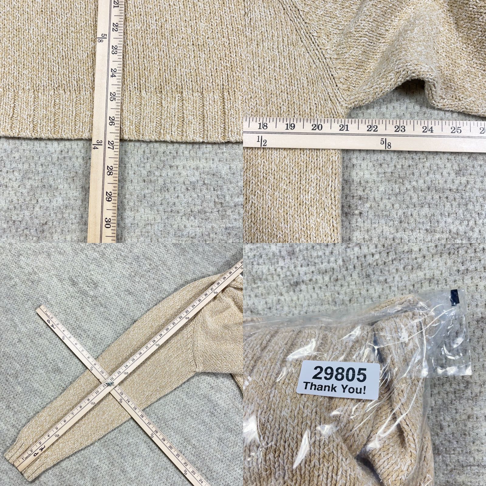 Tommy Hilfiger VINTAGE Tommy Hilfiger Sweater Men XL Tan Heavy Knit Crewneck Rib Grandpa 90s Size US XL / EU 56 / 4 - 8 Thumbnail
