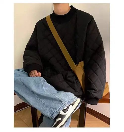 VIBE Black utility mock neck quilted padded top puffer Size US XL / EU 56 / 4 - 4 Thumbnail